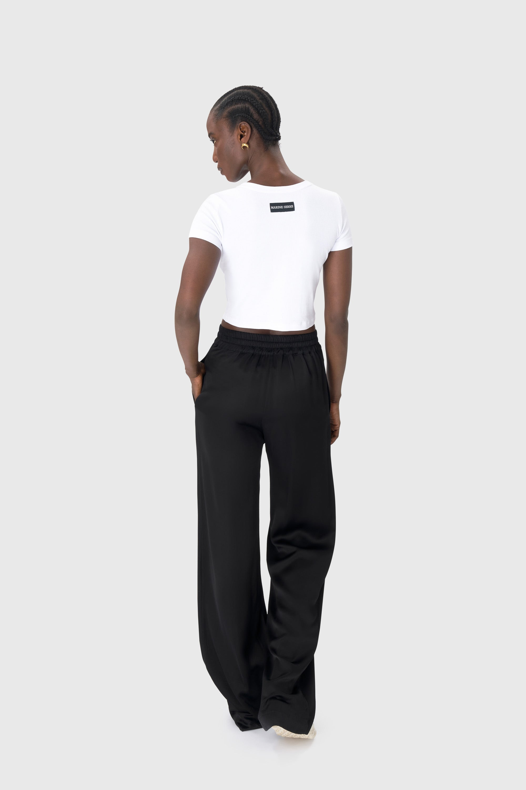 Moon Logo Ribbed Jersey Cut-Out T-Shirt - 7