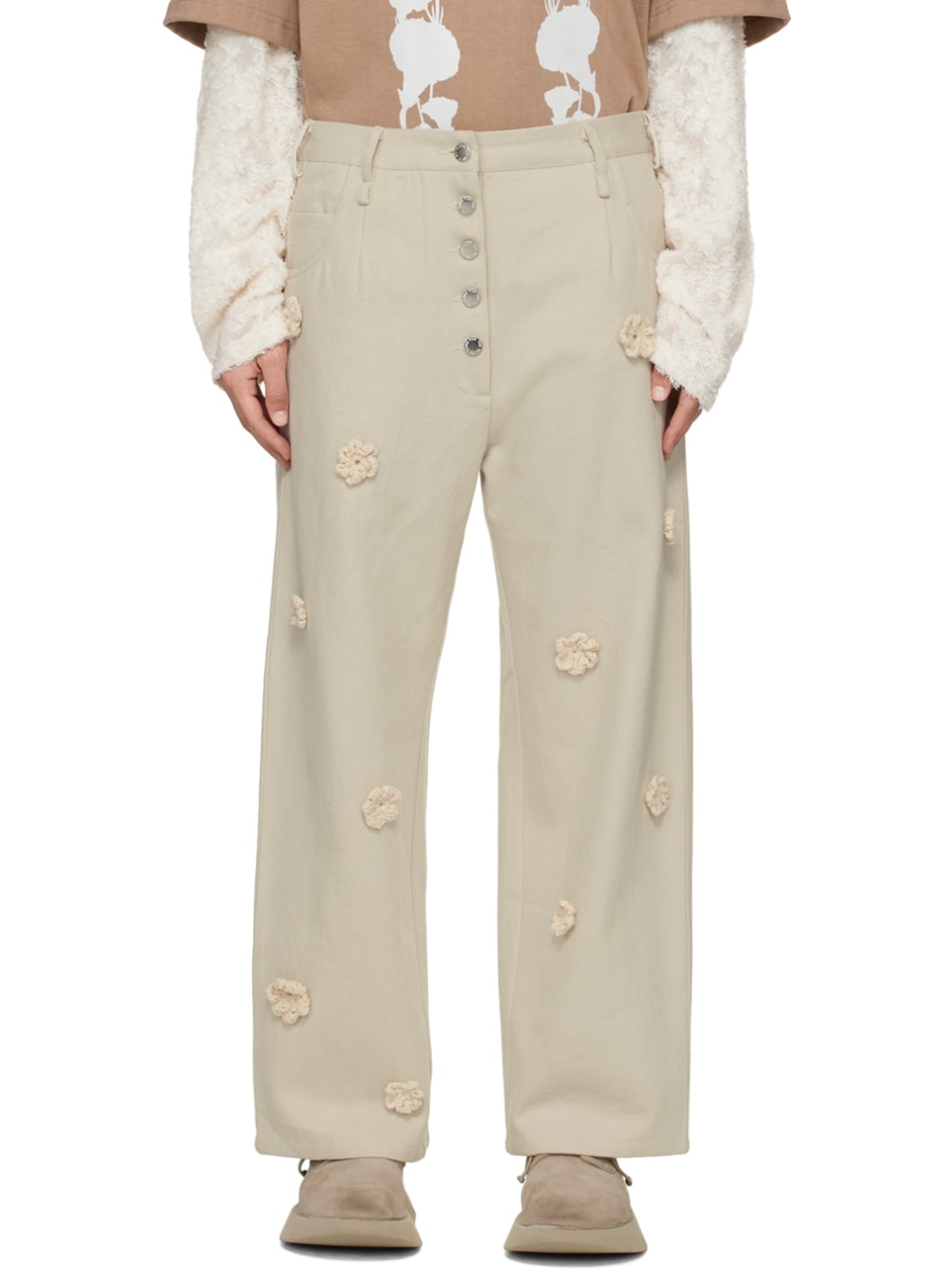 Beige Daisy Trousers - 1