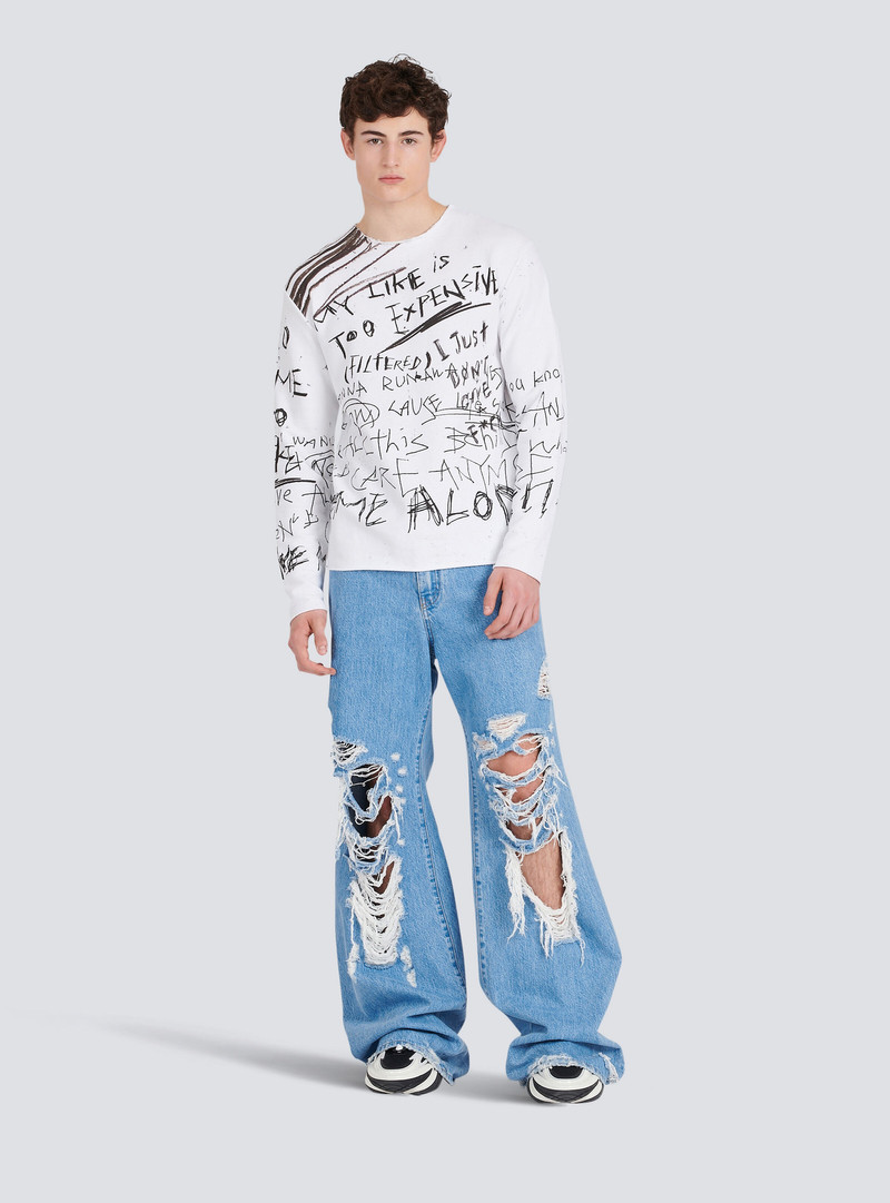 Balmain Sweat with graffiti outlook