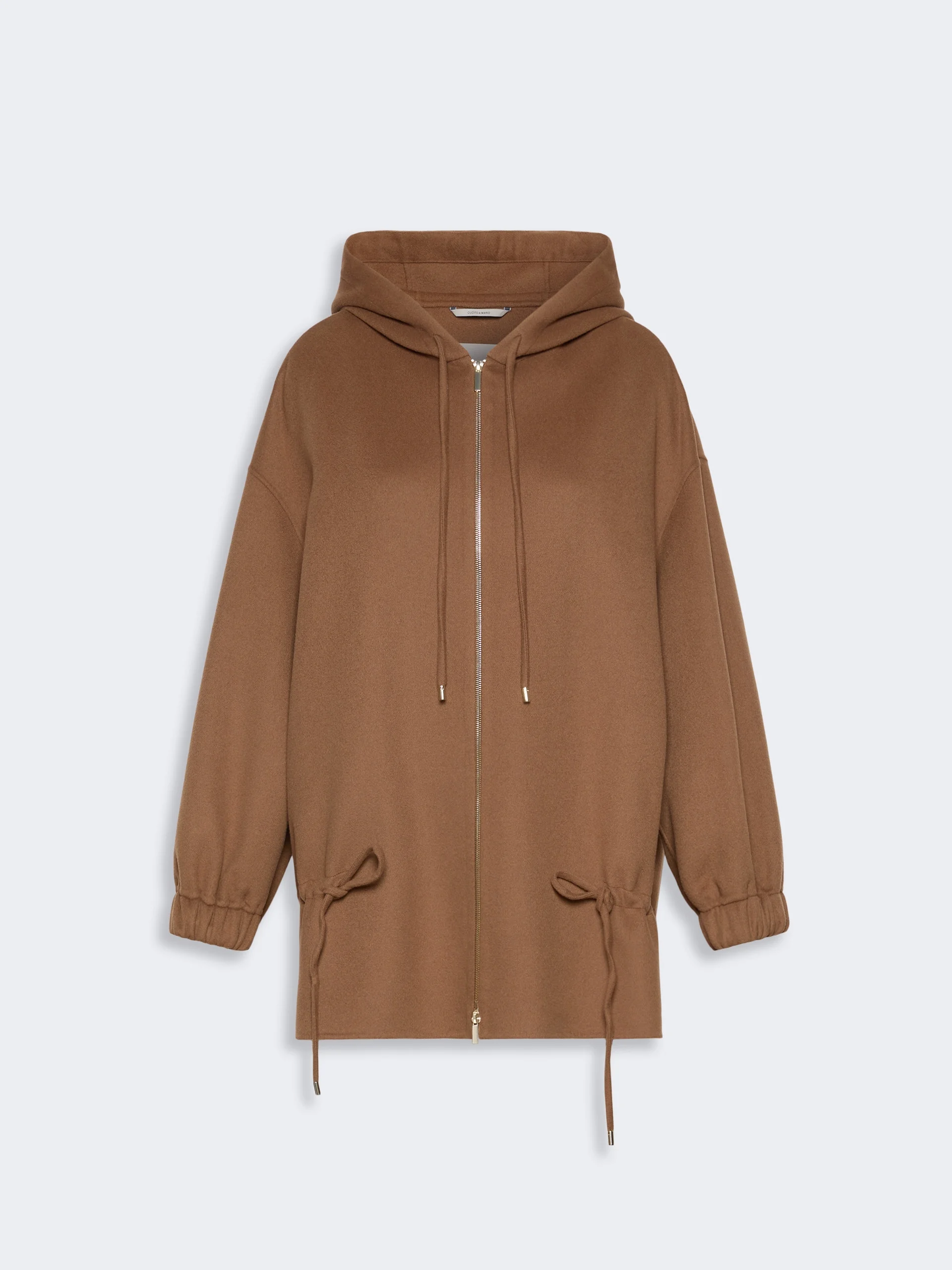 ADRIANA Wool coat with drawstring - HAZELNUT BROWN - 1