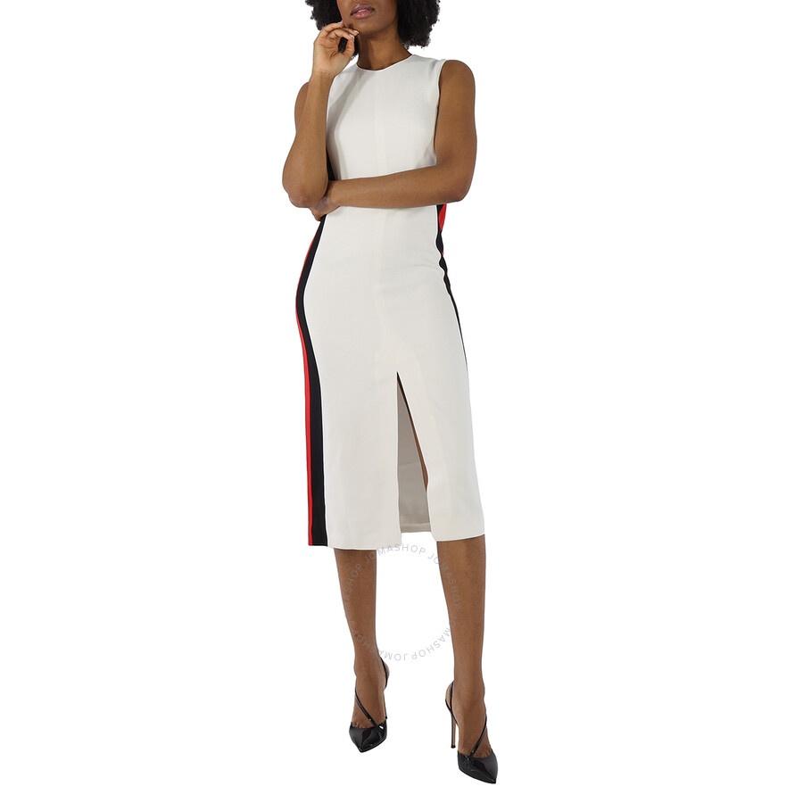 Burberry Ladies White Roundneck Sleevless Dress - 4