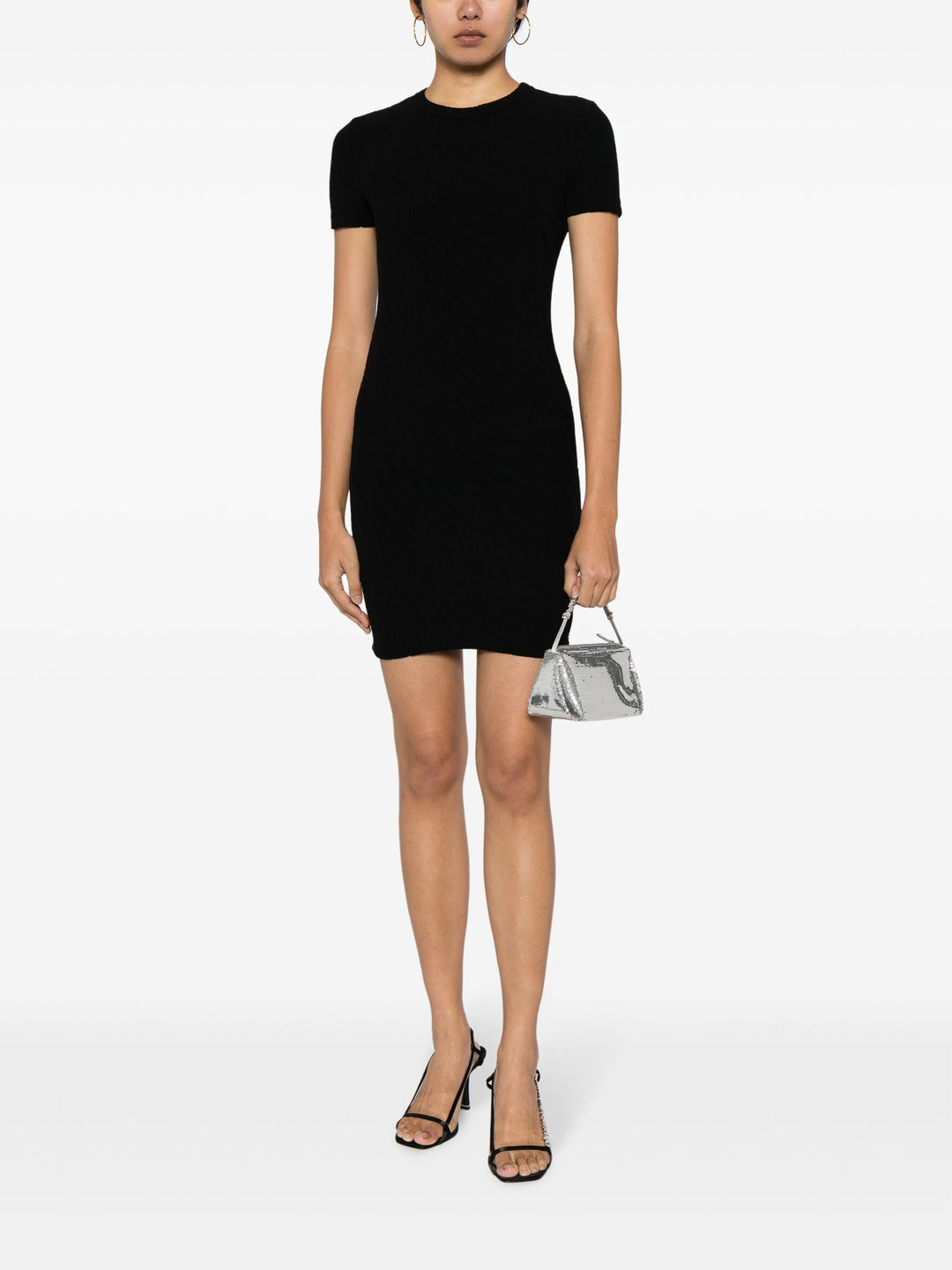 Crew Neck Short Sleeve Dress - 2