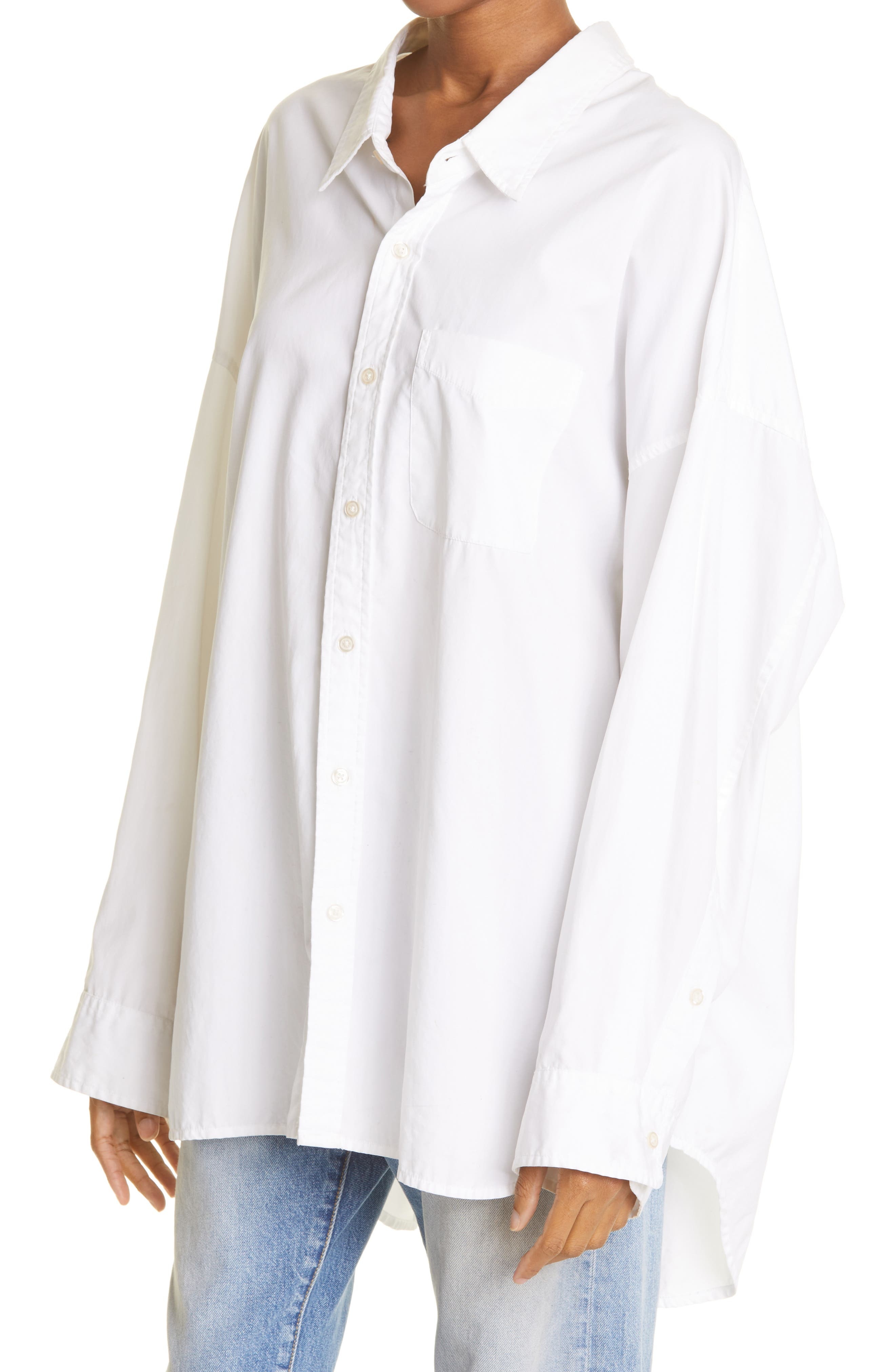 Oversize Oxford Button-Up Shirt - 4