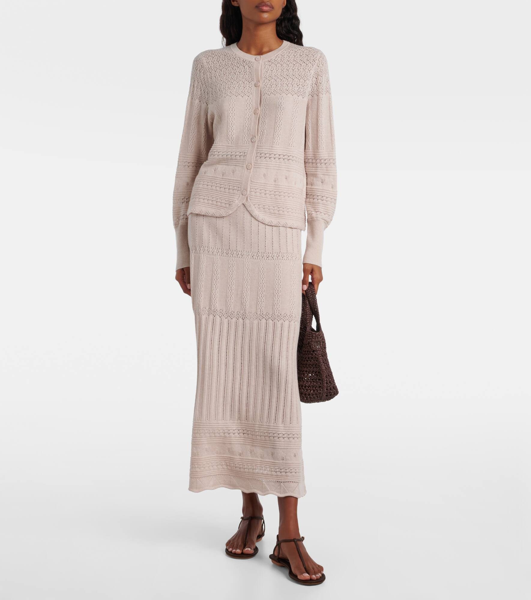 Trio pointelle wool and cashmere cardigan - 2