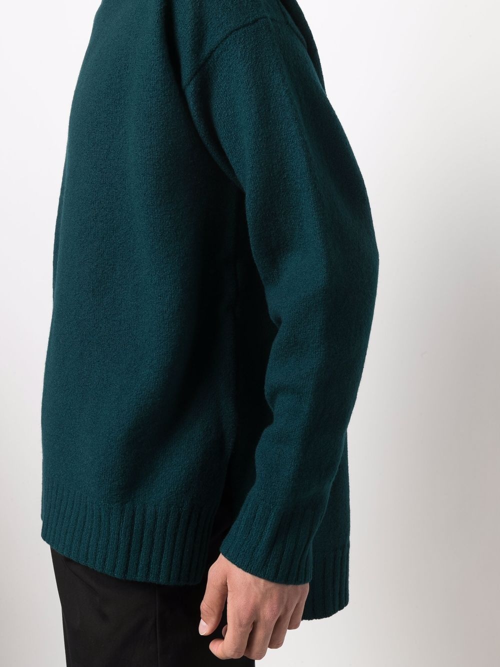 step-hem knitted crew-neck jumper - 5