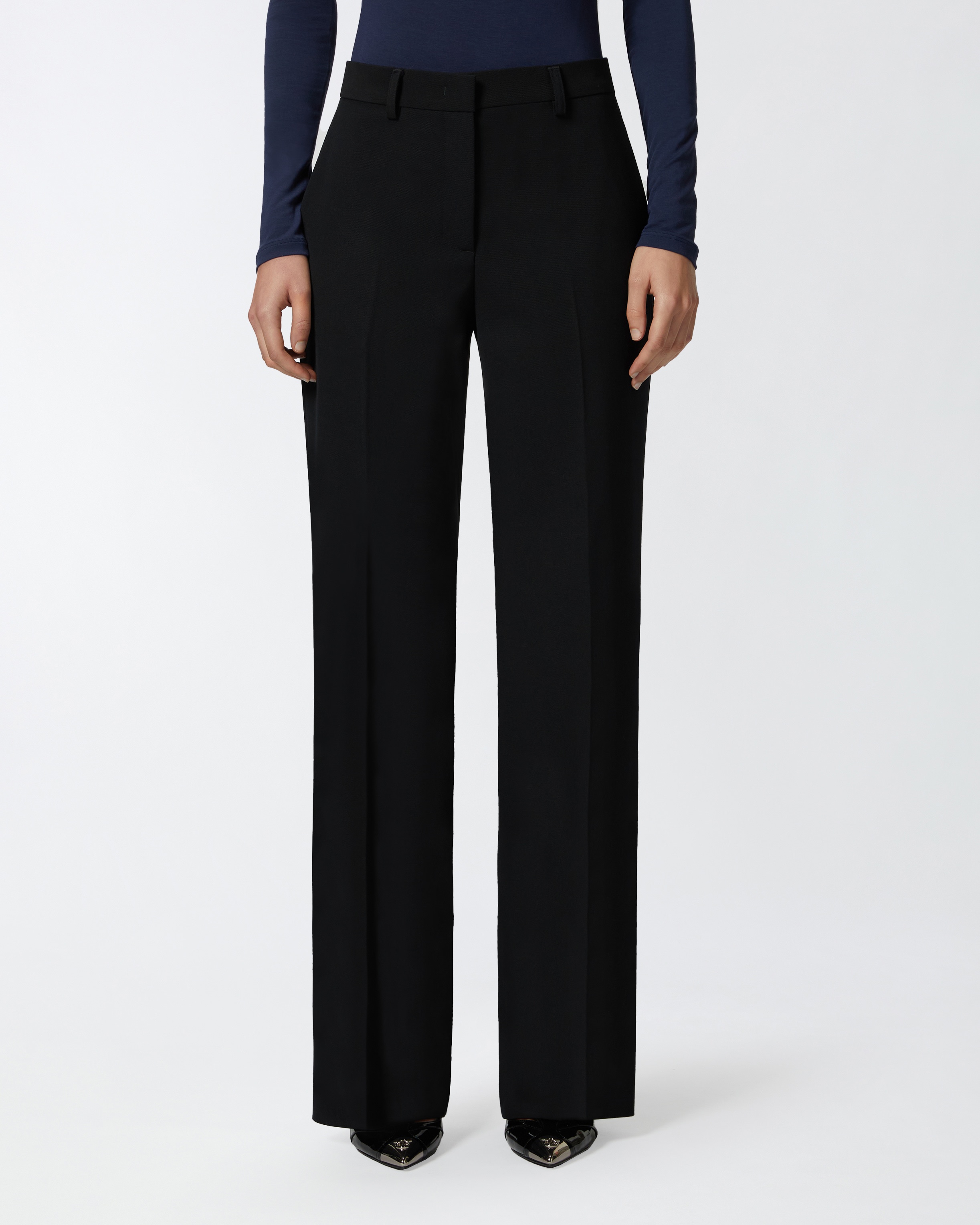 TAILORED WIDE-LEG TWILL TROUSERS - 3