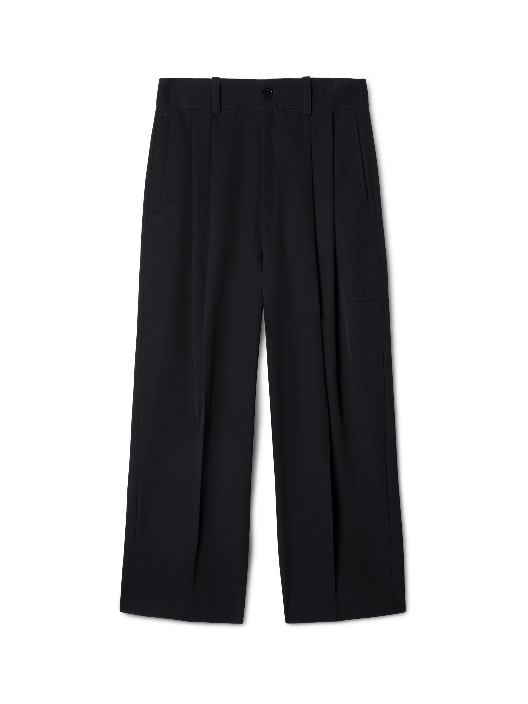 Black Wool Tailored Pants - 1