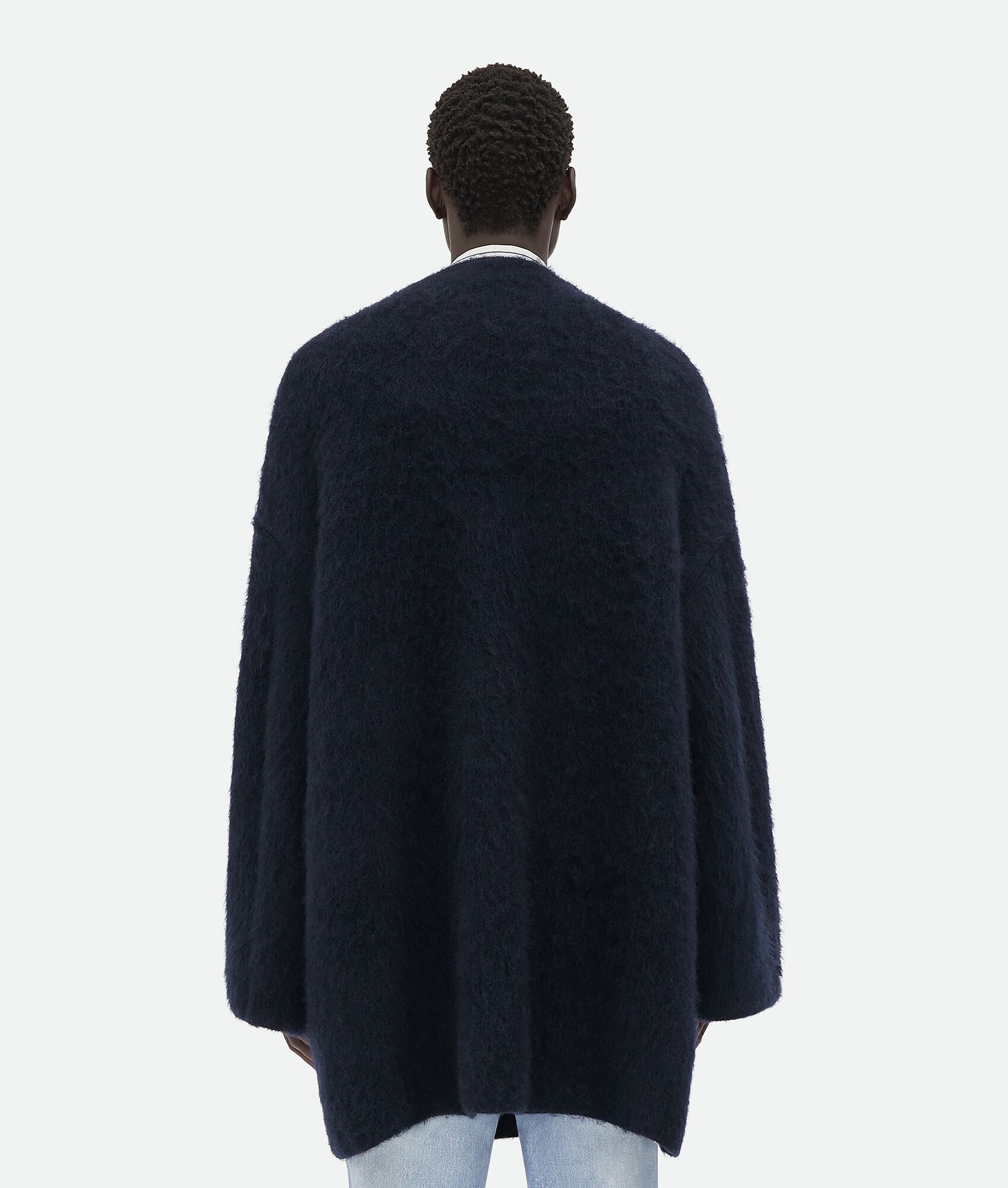 Collarless Brushed Mohair Jacket - 3