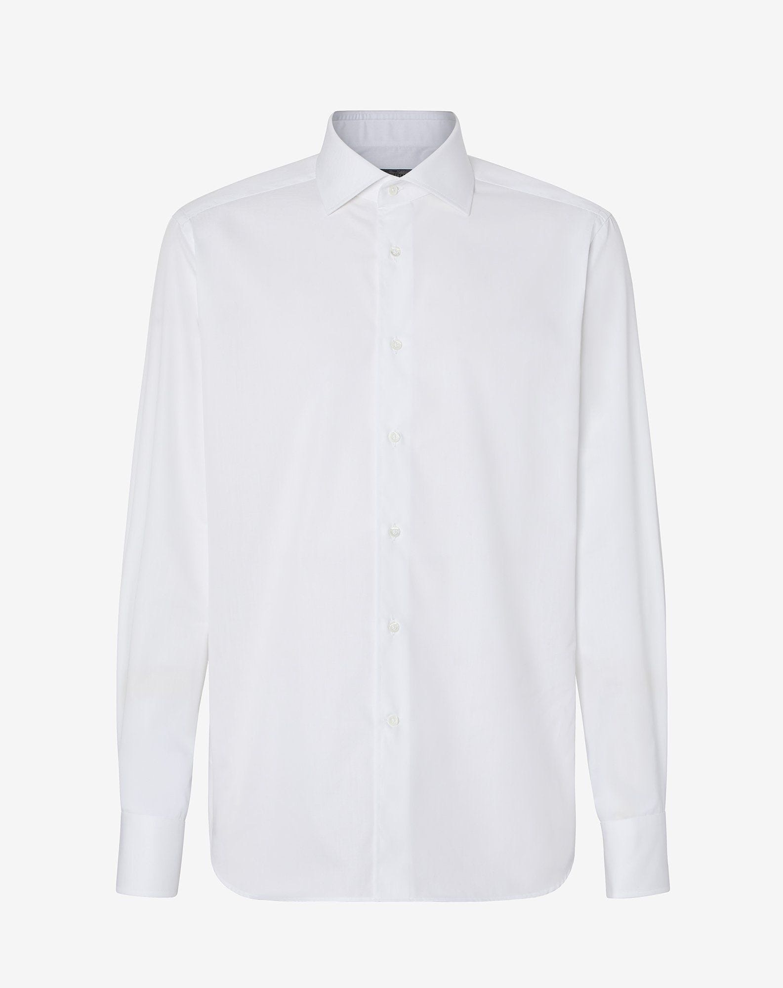 White wrinkle-free cotton twill shirt - 1