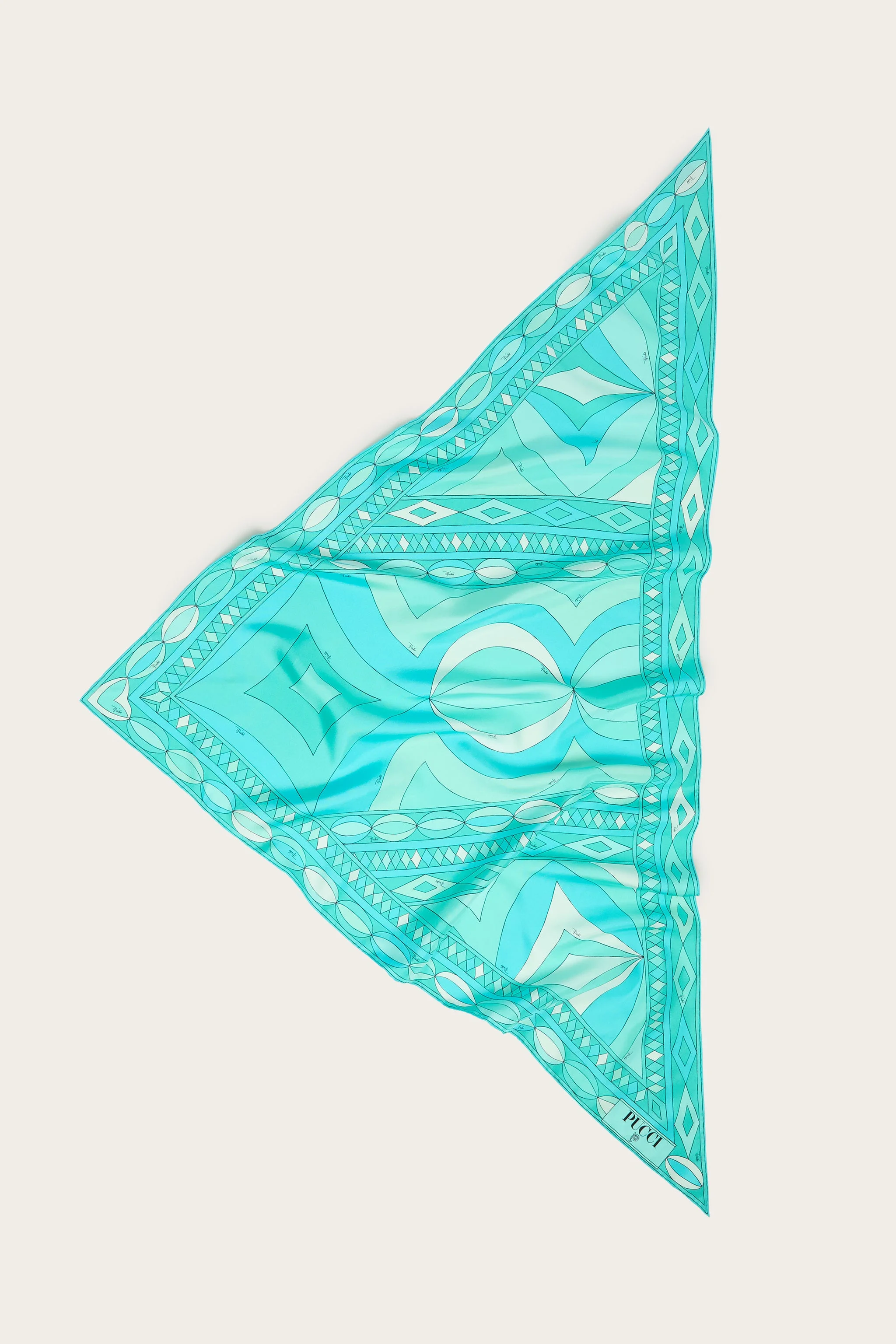 COLLANE PRINT TRIANGLE SILK SCARF - 1