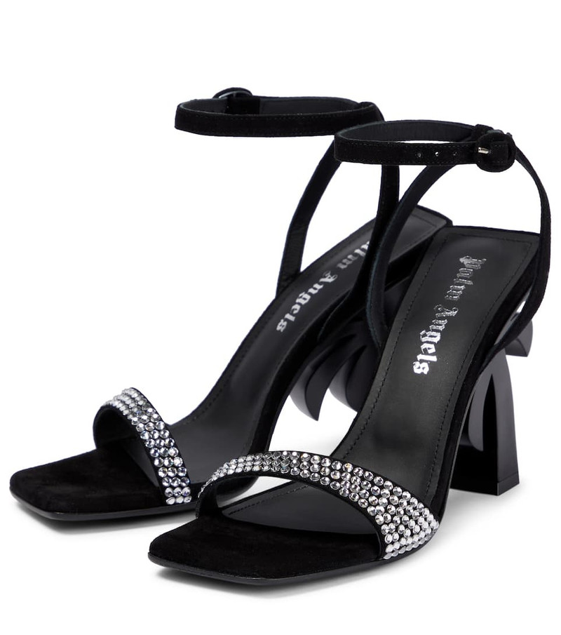 Palm embellished suede sandals 5