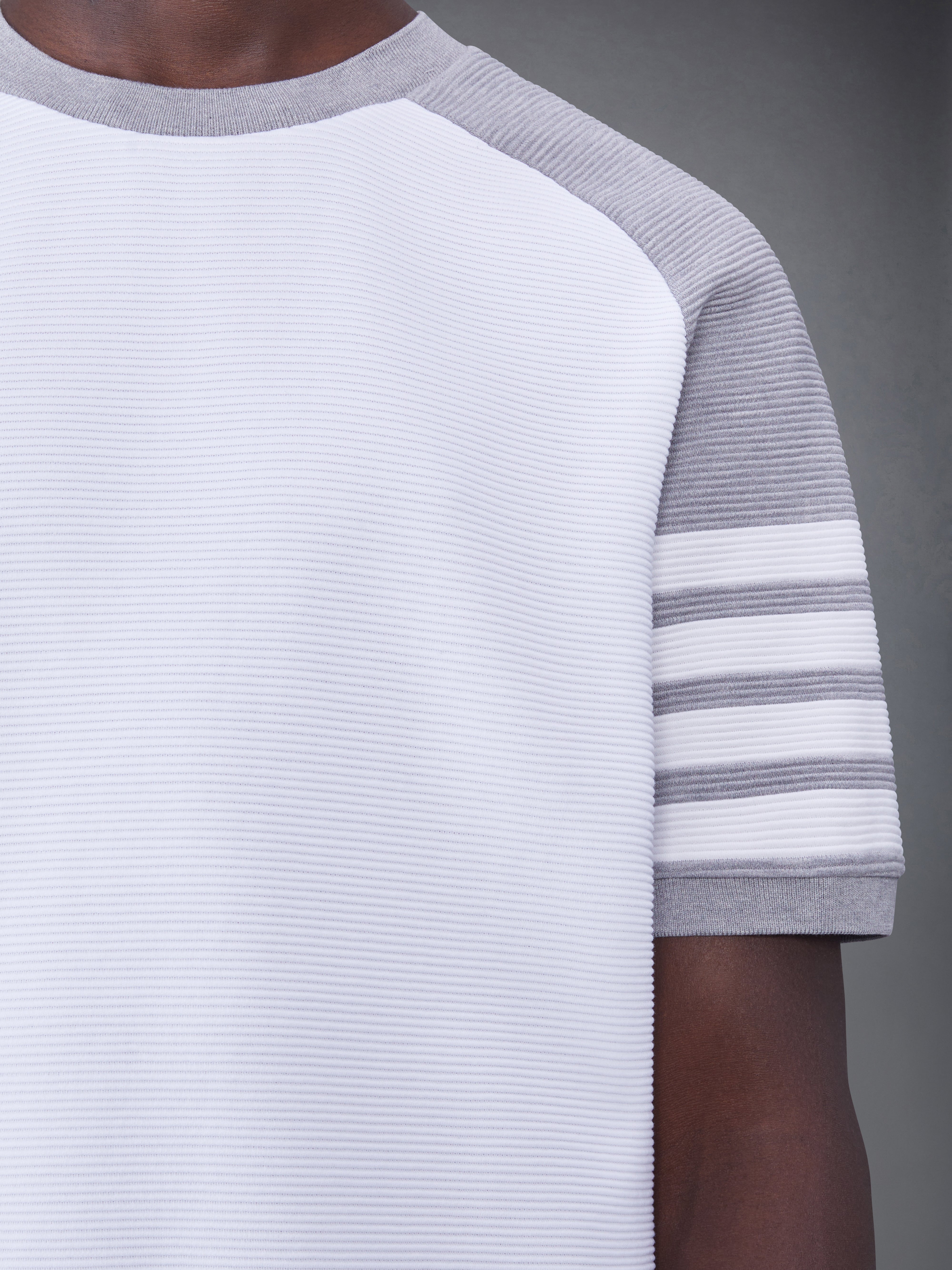 COTTON OTTOMAN RIB 4-BAR SADDLE SHORT SLEEVE SWEATSHIRT - 6