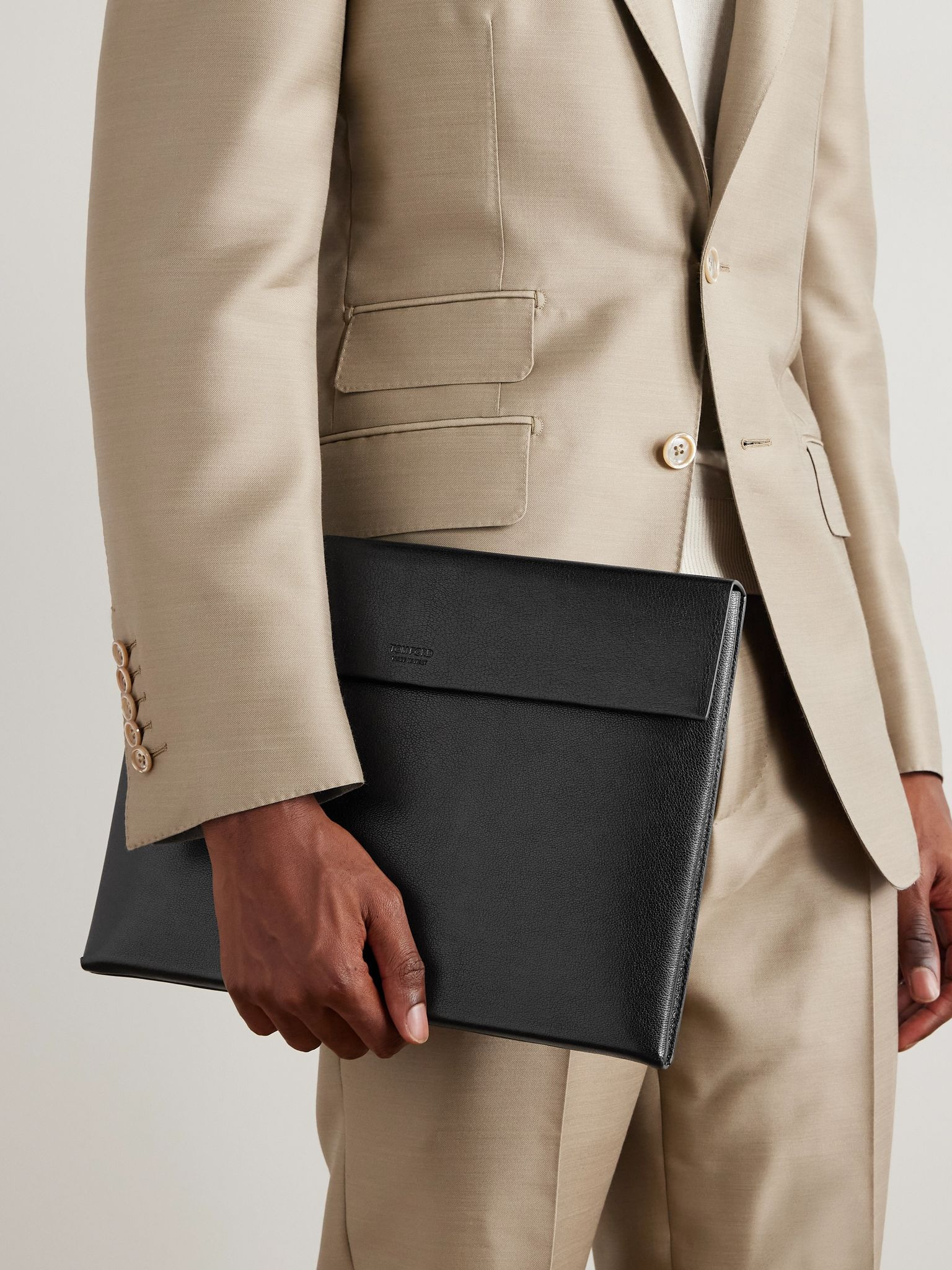Full-Grain Leather Pouch Black - 2