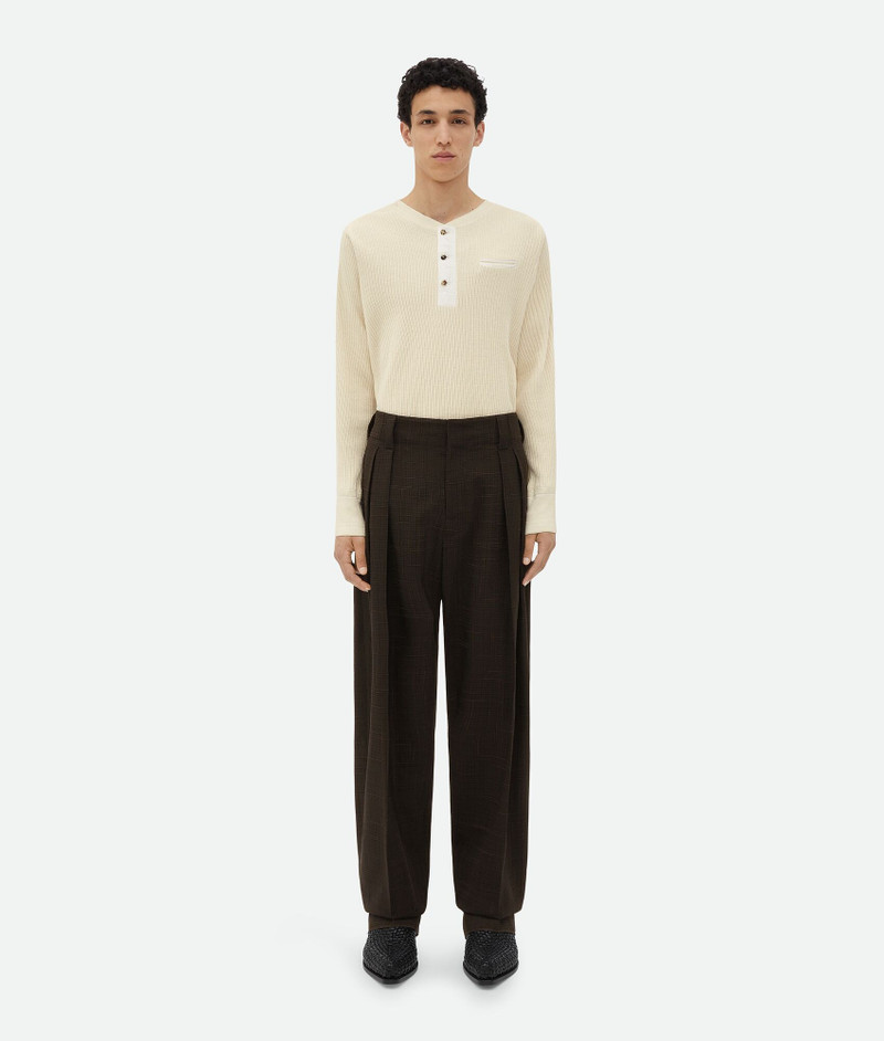 Viscose And Silk Criss-Cross Pleated Pants 1