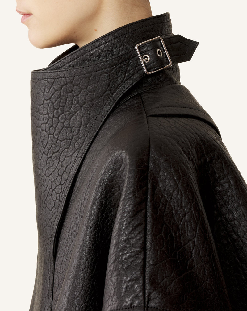 STAND COLLAR LEATHER JACKET 9