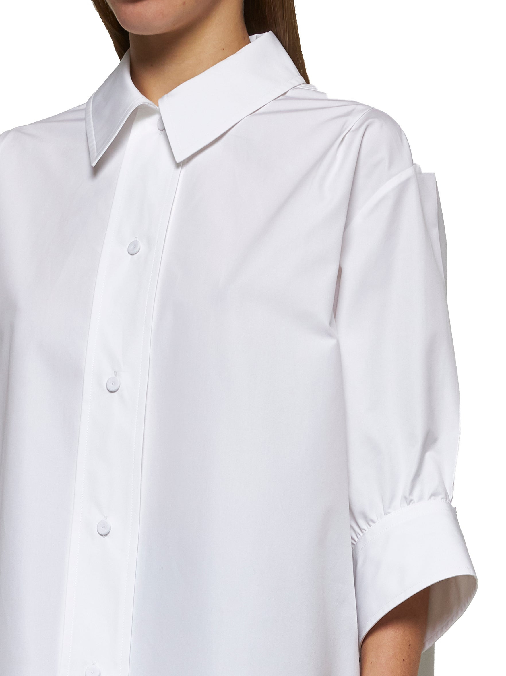White poplin boxy shirt - 5