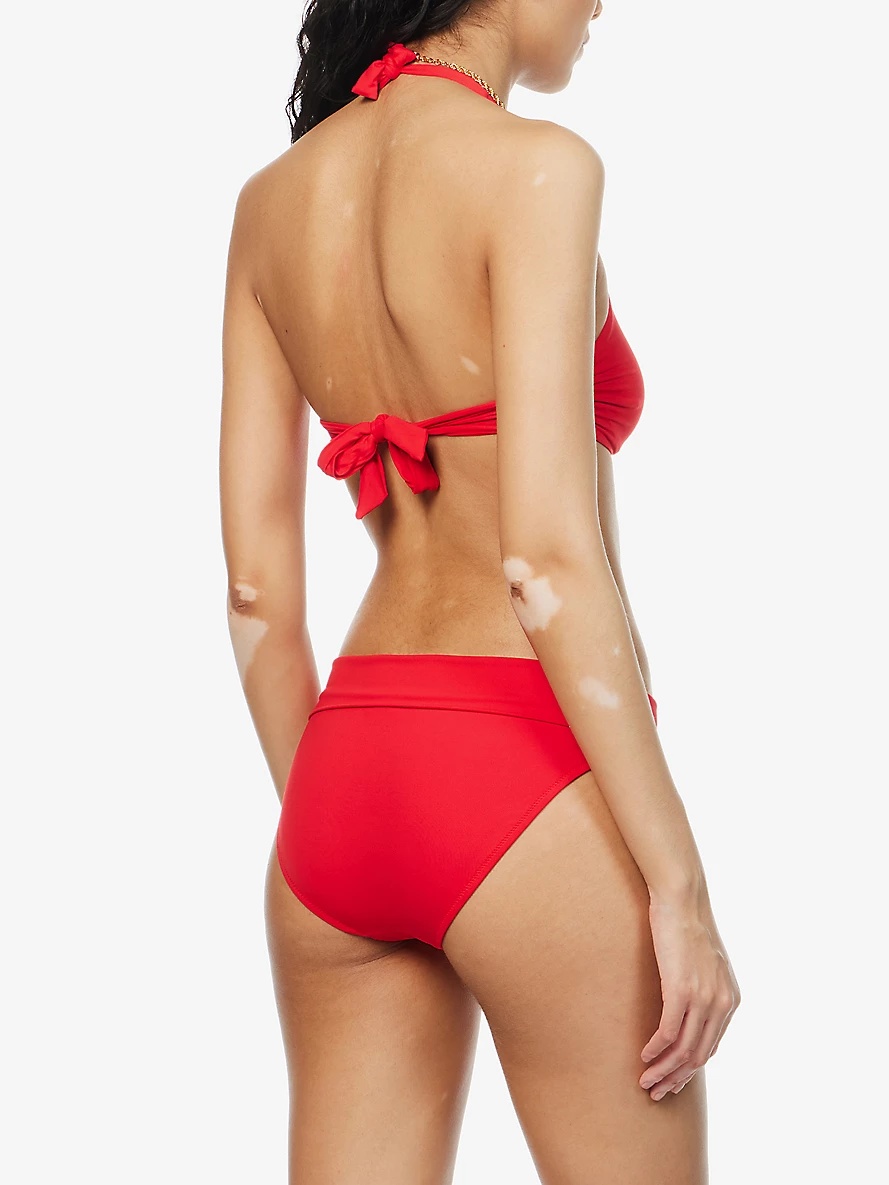 Brussels ring-embellished halter-neck bikini top - 4