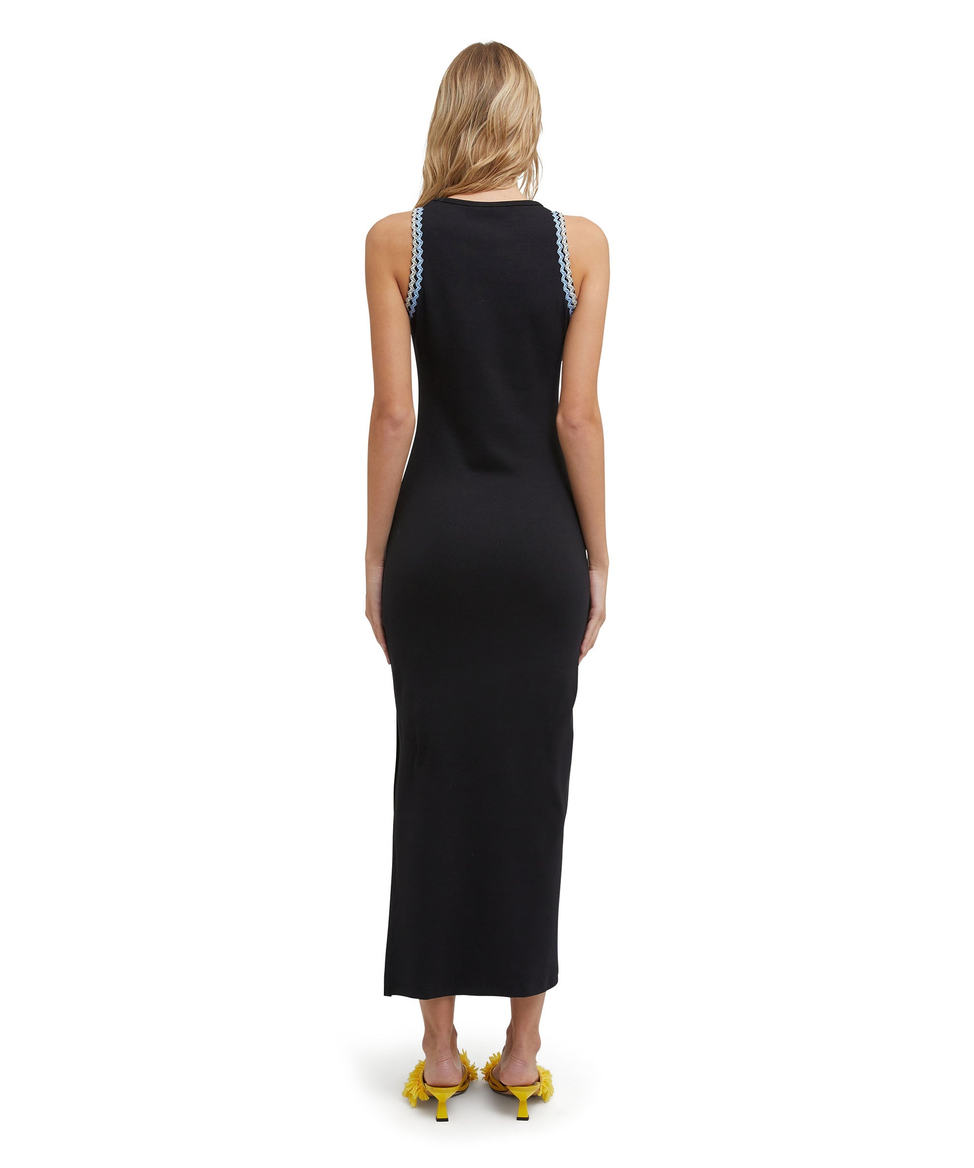 Ribbed jersey dress with applications and embroidered logo - 3