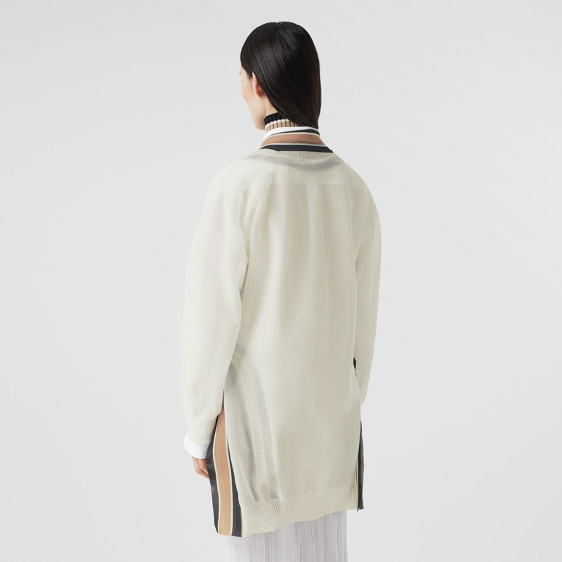 Long-sleeve Cricket Stripe Detail Knit Oversized Top 4