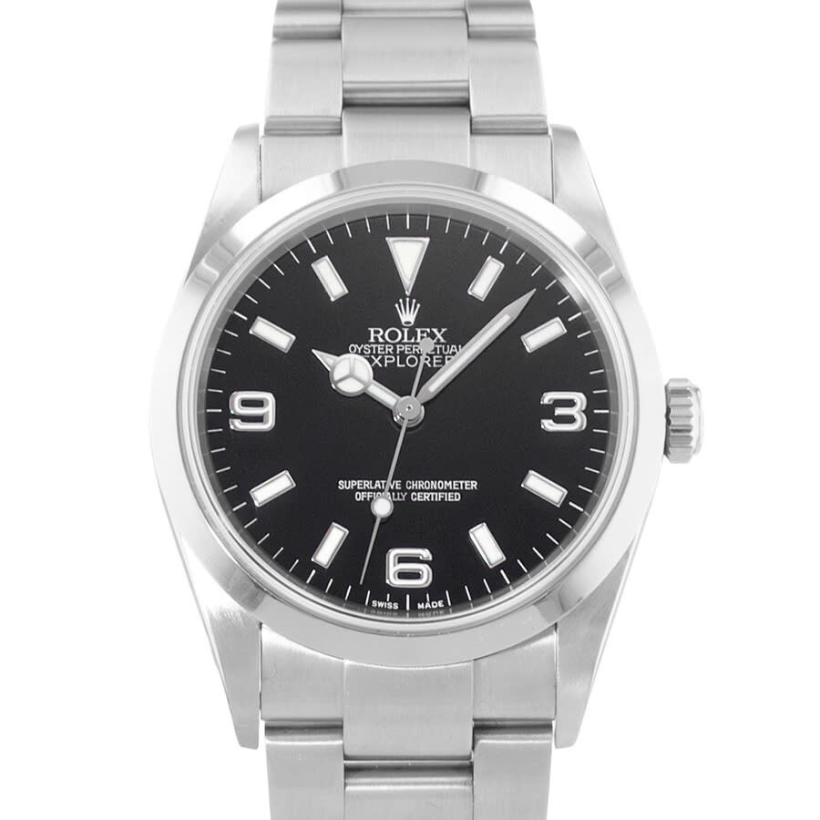 Pre-owned Rolex Explorer 36 Automatic Chronometer Black Dial Men's Watch 114270 BKSO - 1