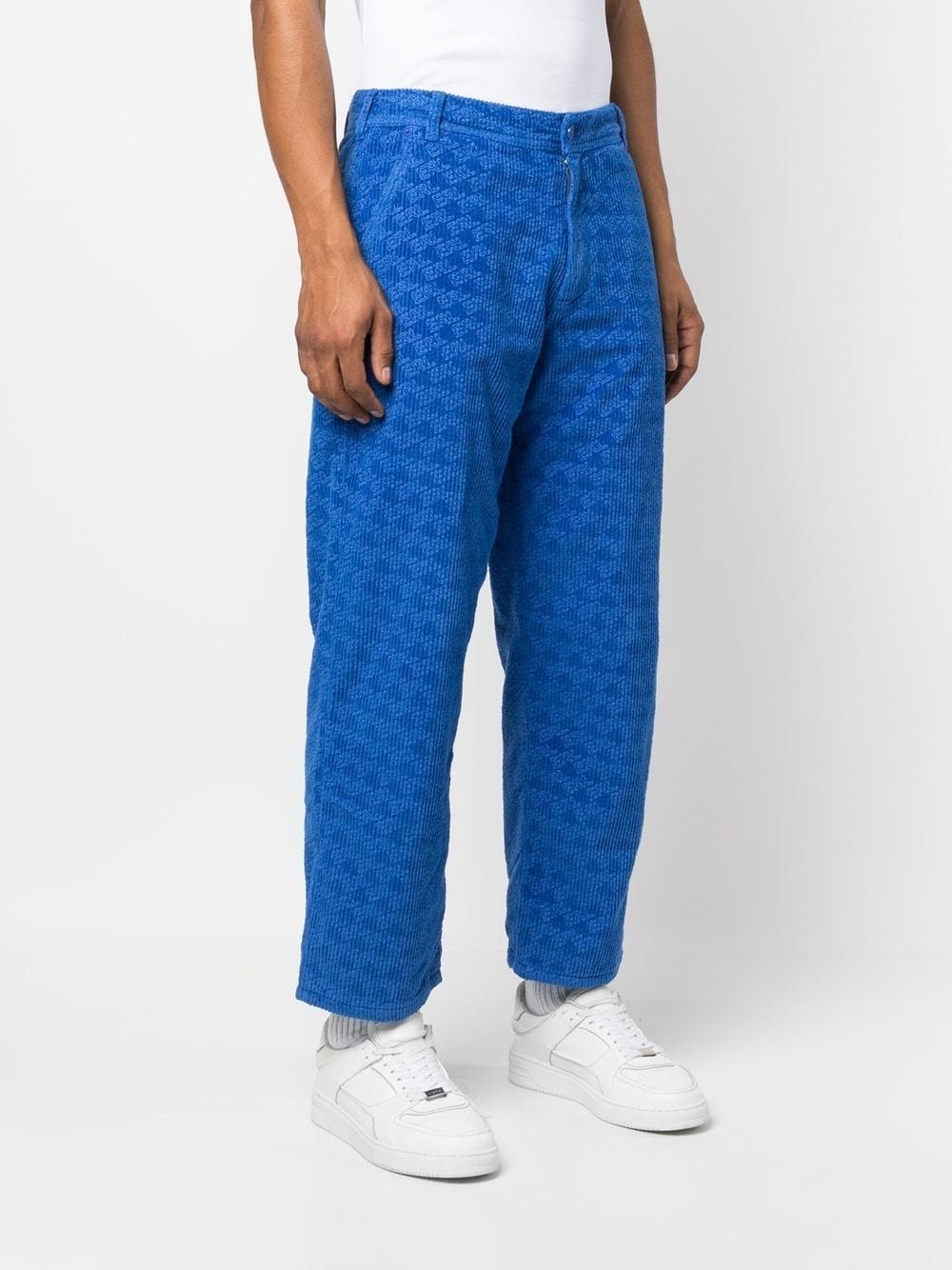 graphic-print corduroy trousers - 4