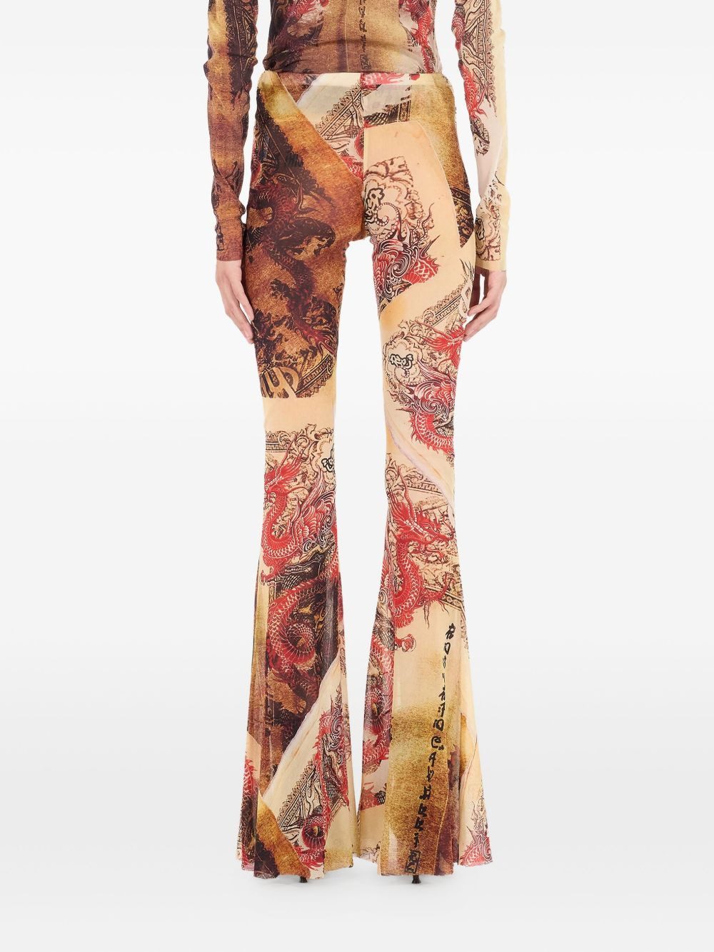 flared printed trousers - 4