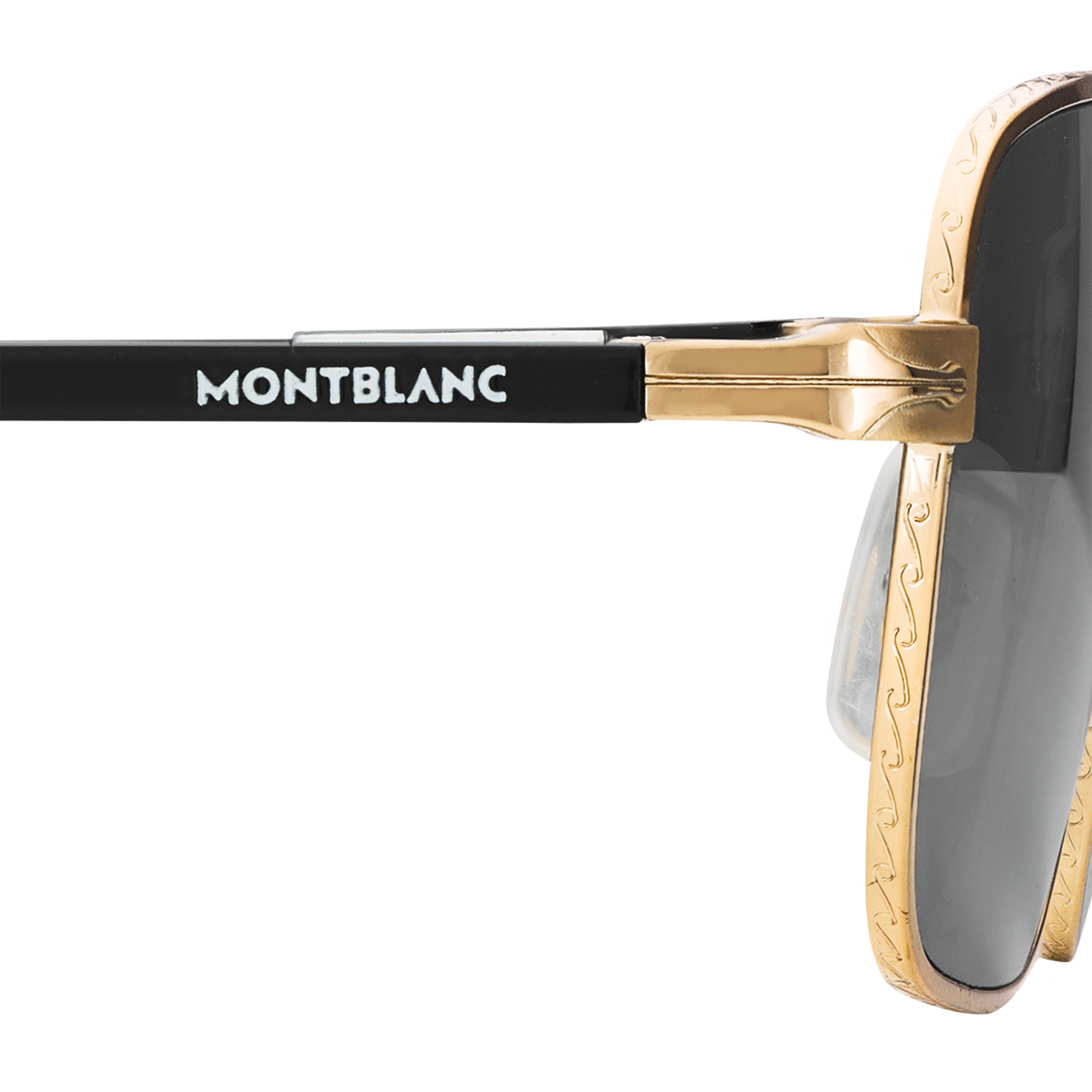 Rectangular Sunglasses with Gold-Colored Metal Frame - 4