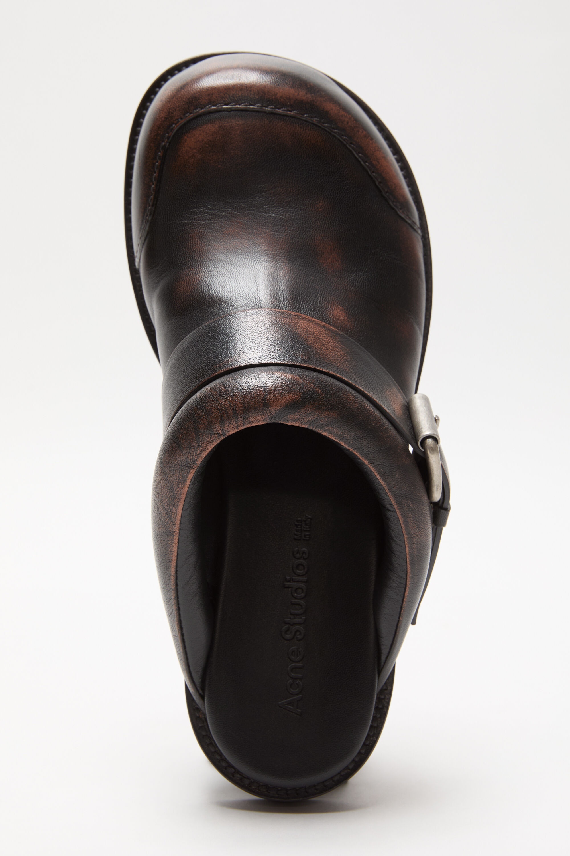 Leather buckle shoes - Brown/black - 5