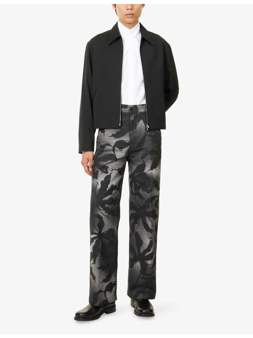 Pickerby 2369 Graphic-Pattern Cotton Trousers - 2