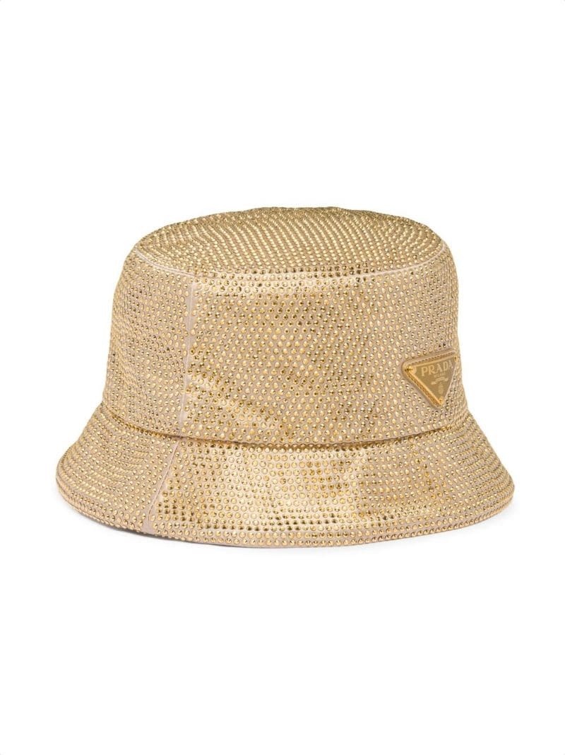 crystal-embellished satin bucket hat - 2