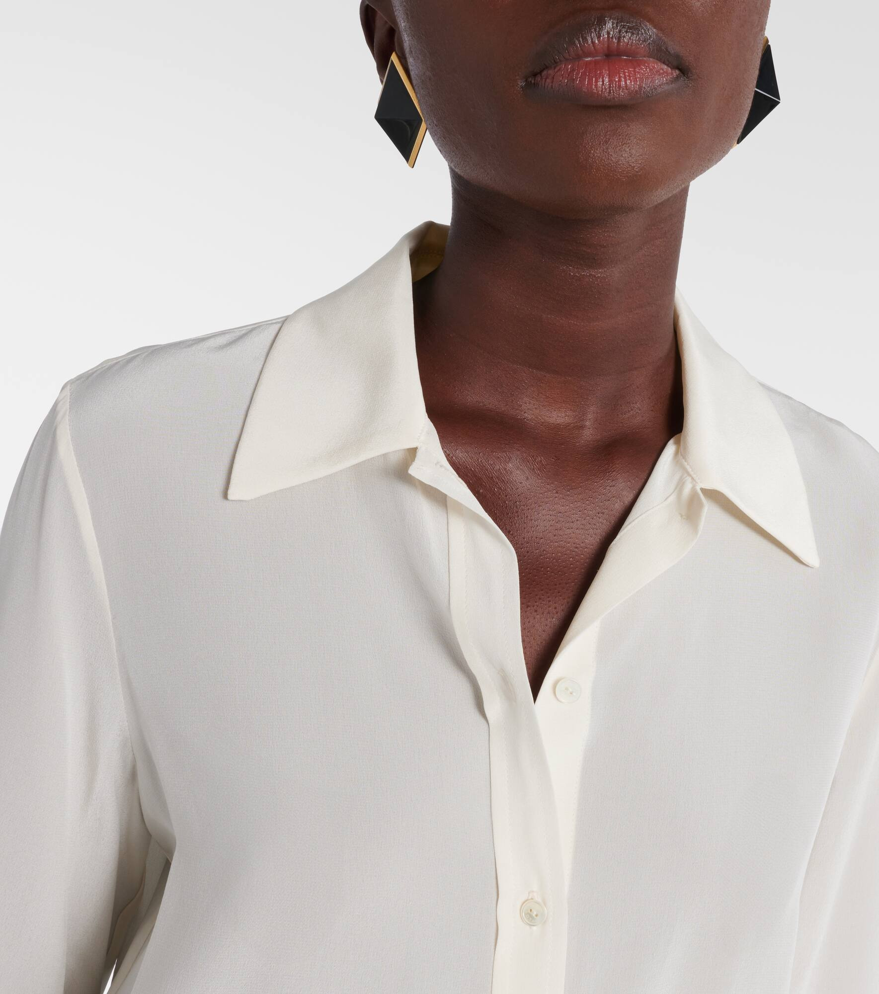 Hanford scarf-detail silk shirt - 6