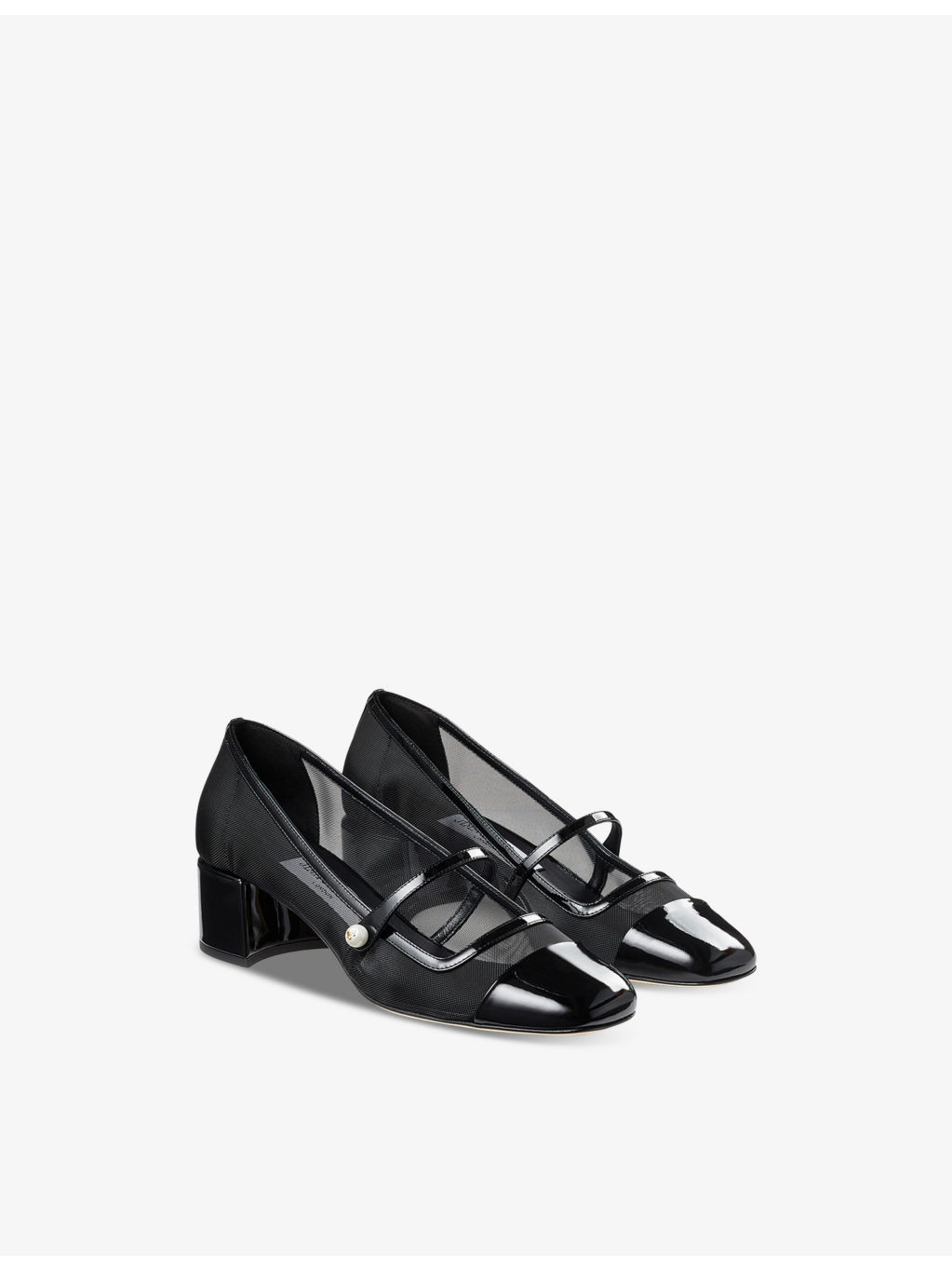 Elisa 45 mesh and patent-leather heeled courts - 3
