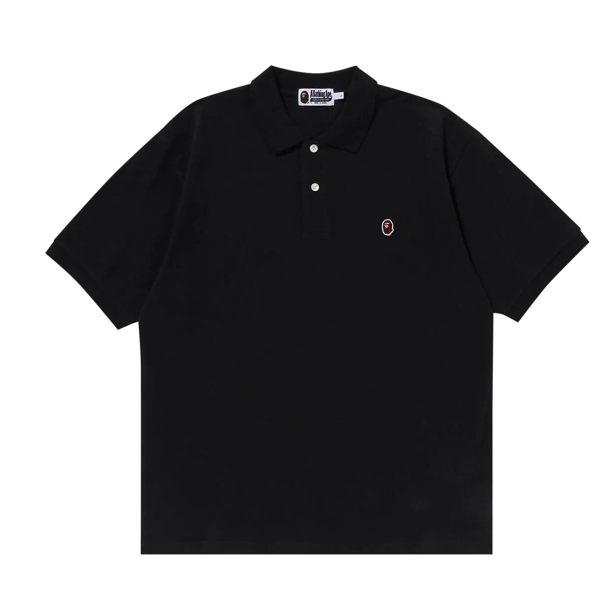 A BATHING APE® BAPE One Point Relaxed Fit Polo Shirt 'Black
