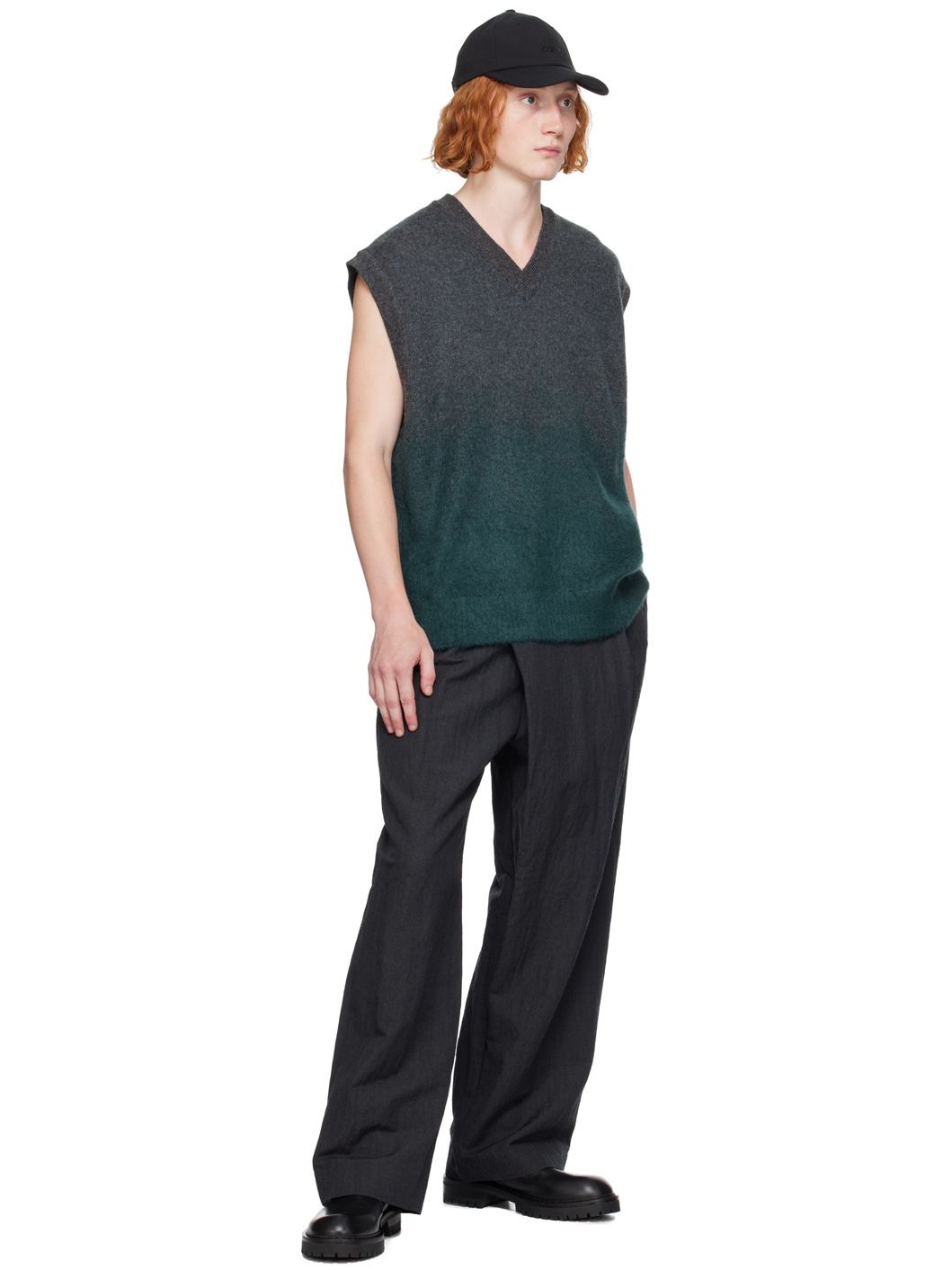 Gray & Green Gradient Vest - 4