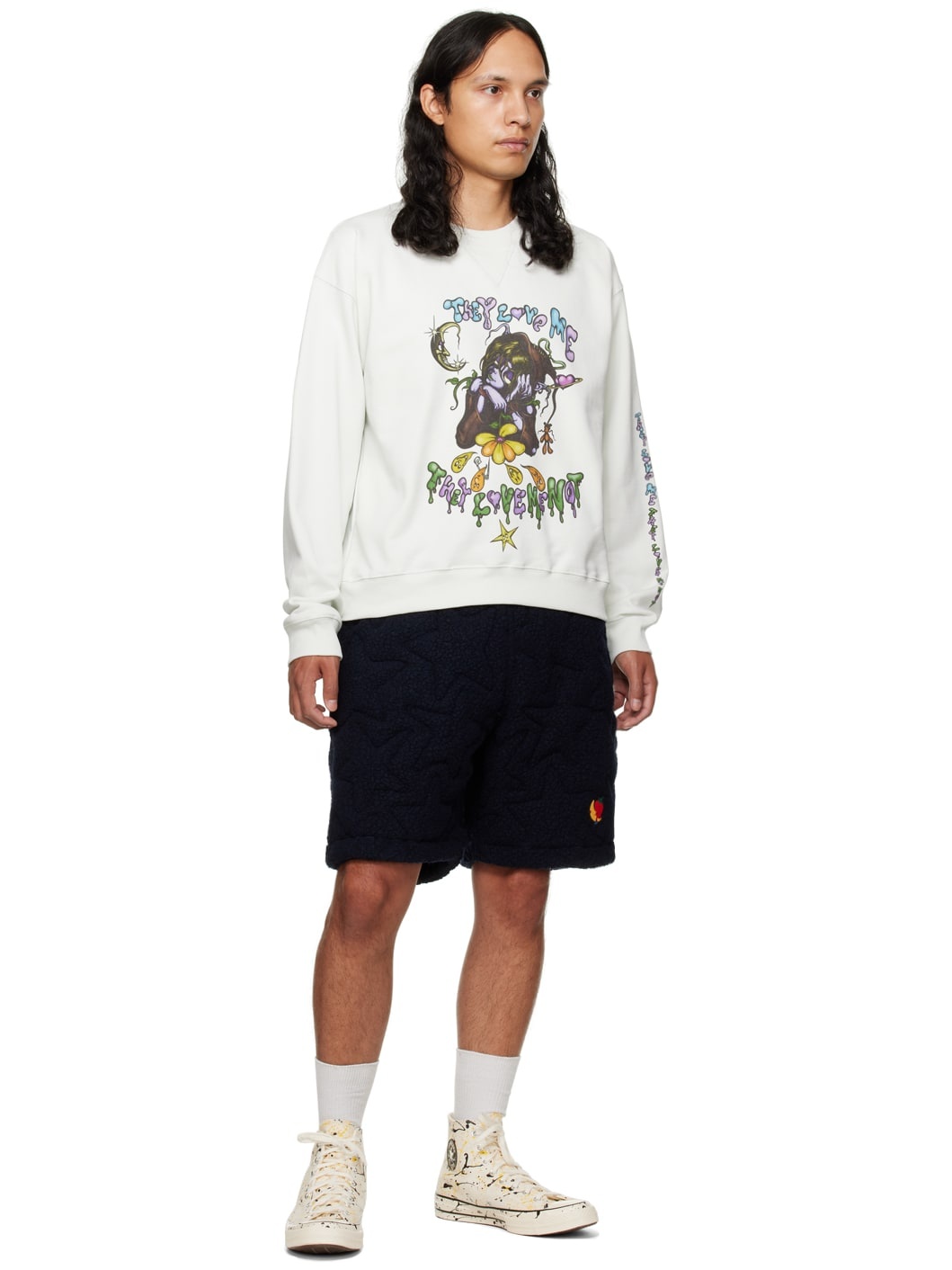 Navy Quilted Shorts - 4