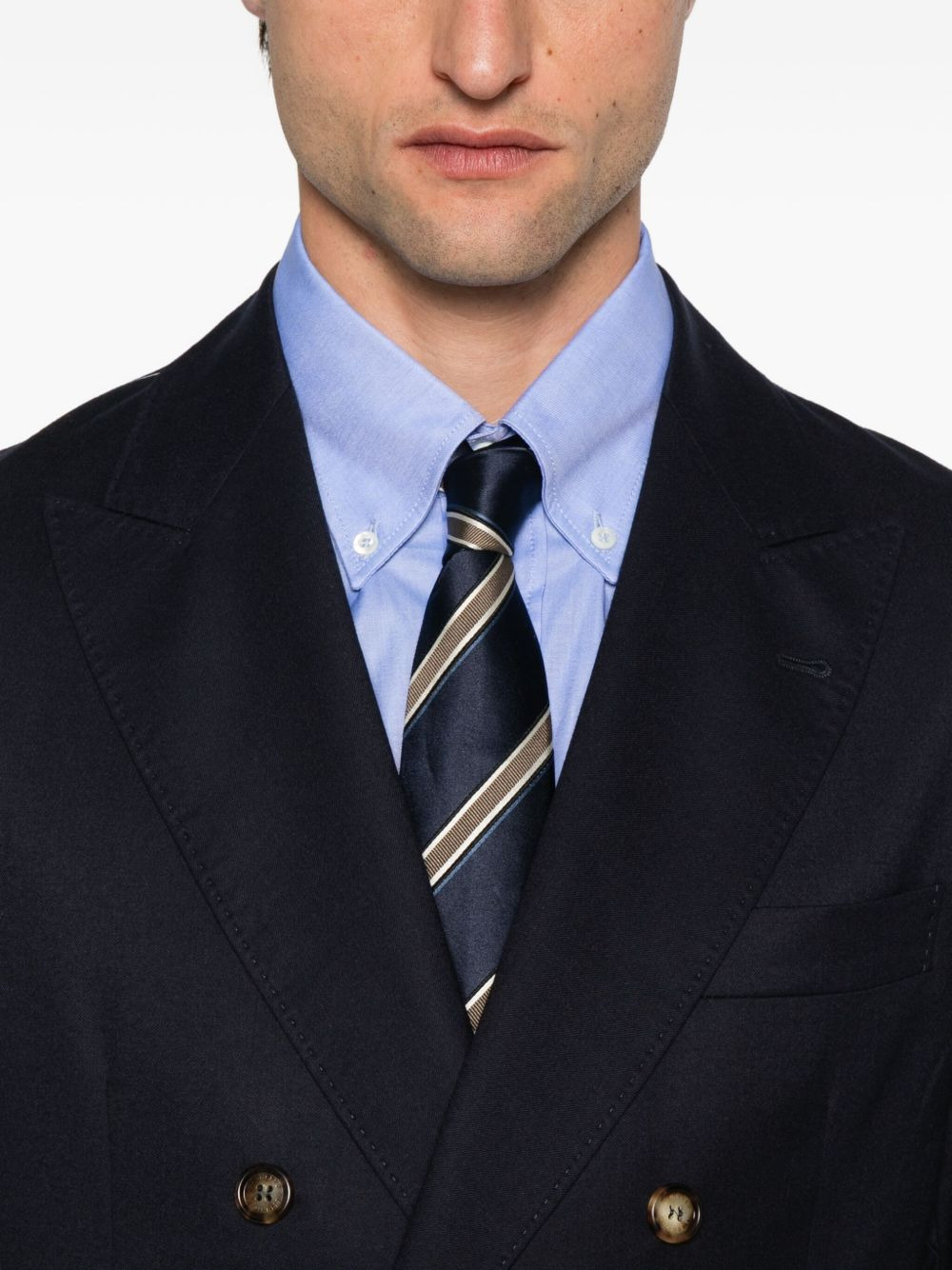 double-breasted cupro blazer - 5