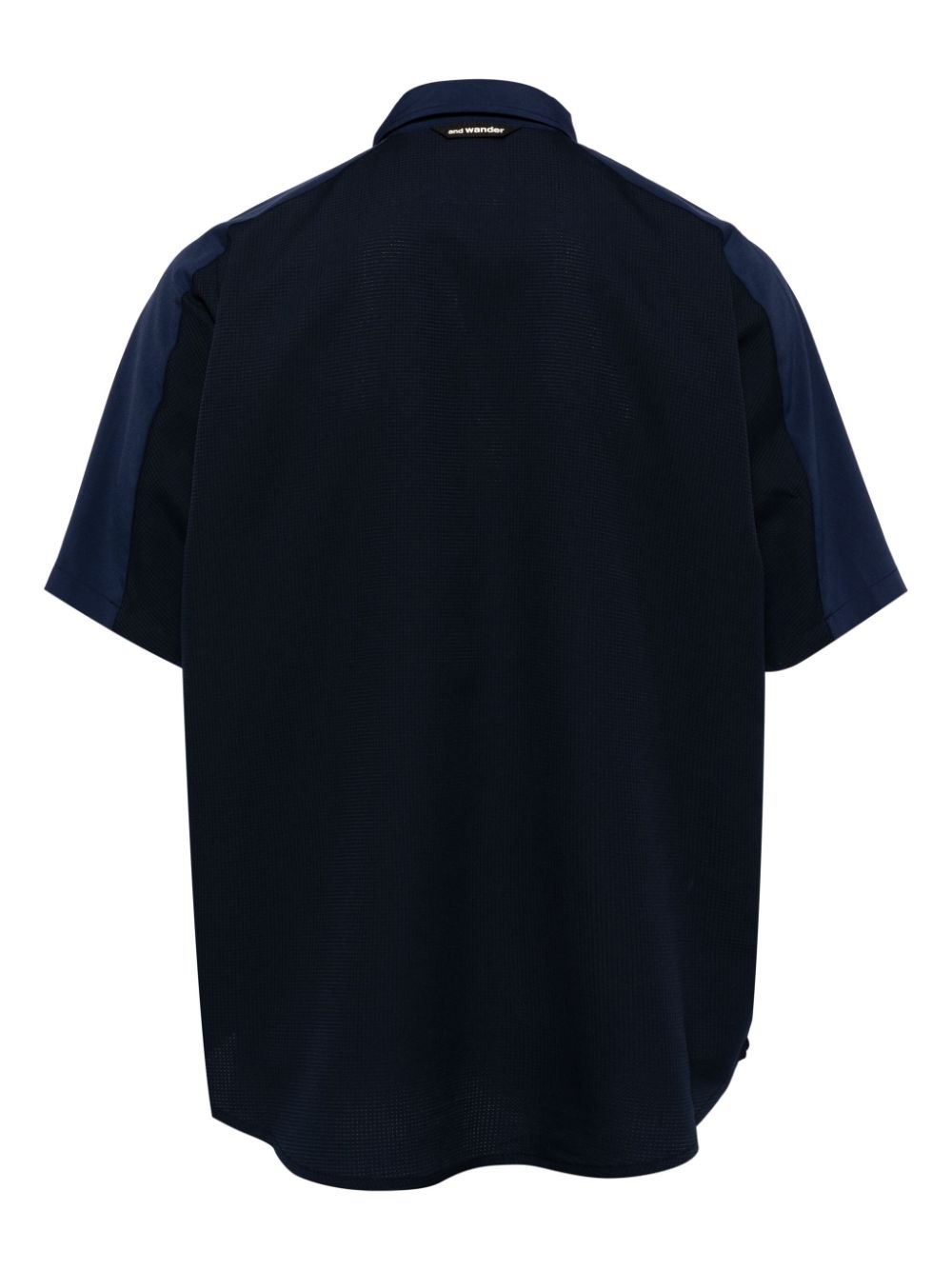 logo-print panelled shirt - 2
