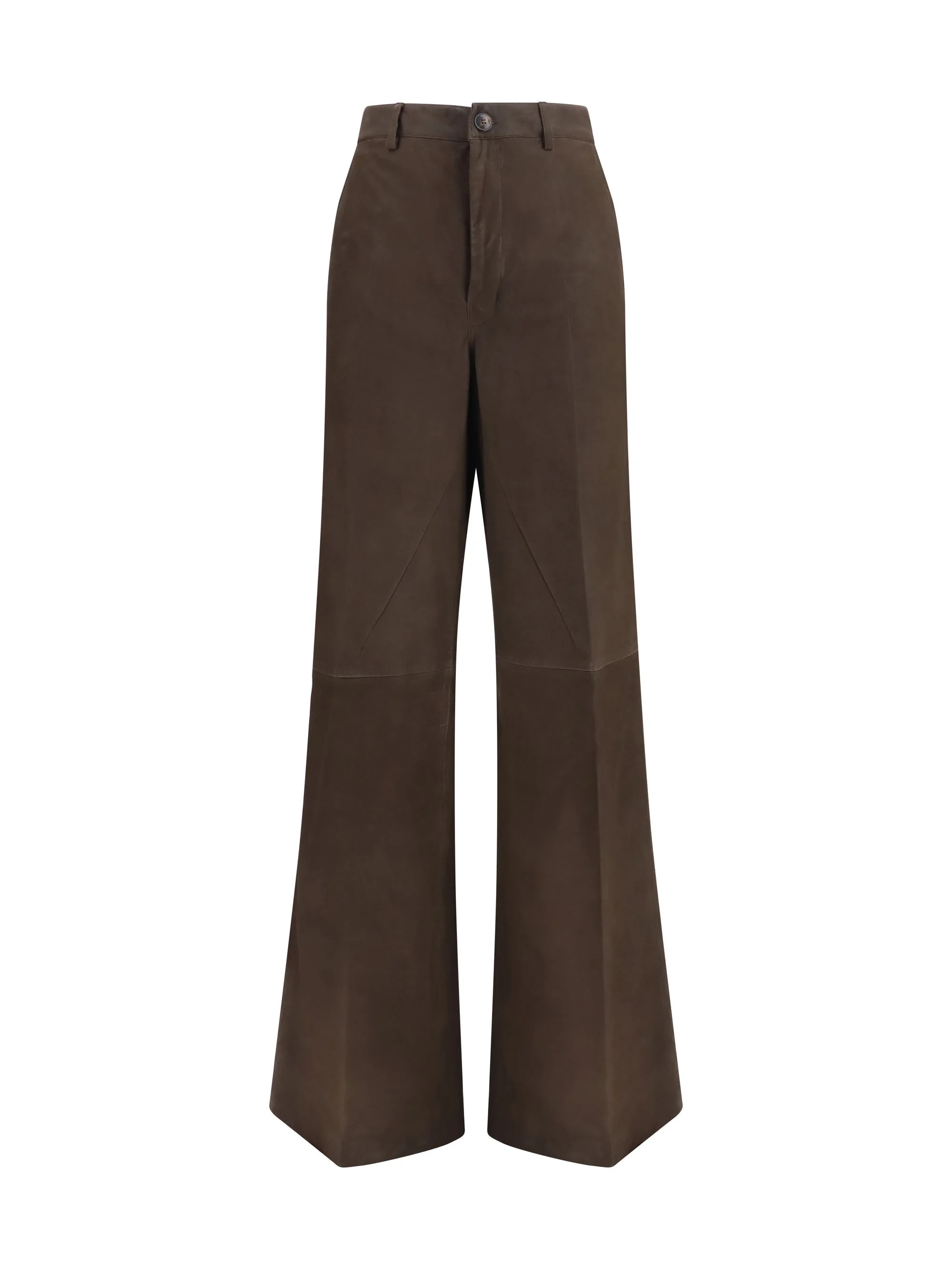 Rick Owens Wide-leg Suede Pants Grease - 1