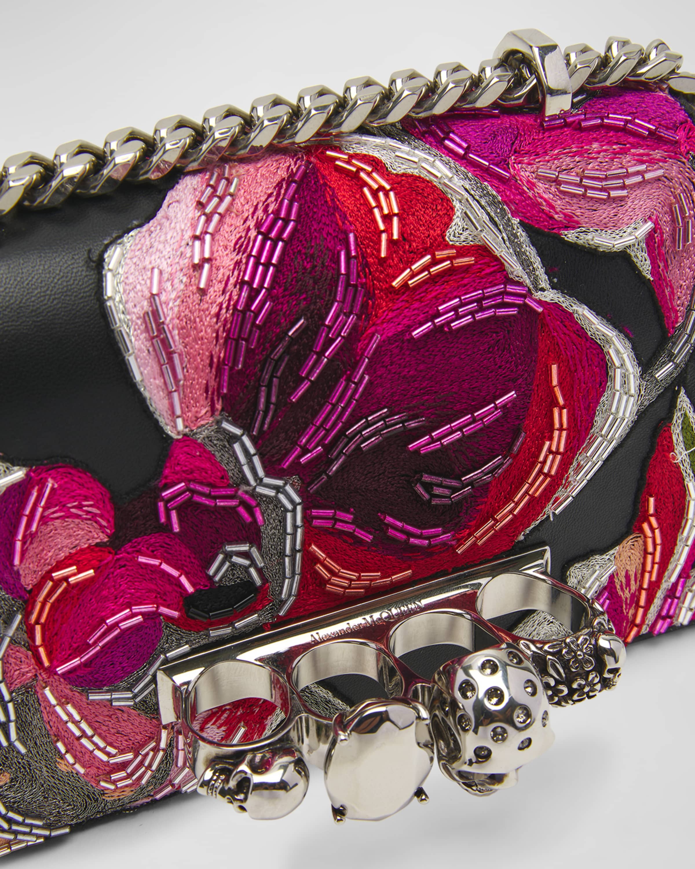 Alexander McQueen Mini Jewel Orchid Chain Shoulder Bag