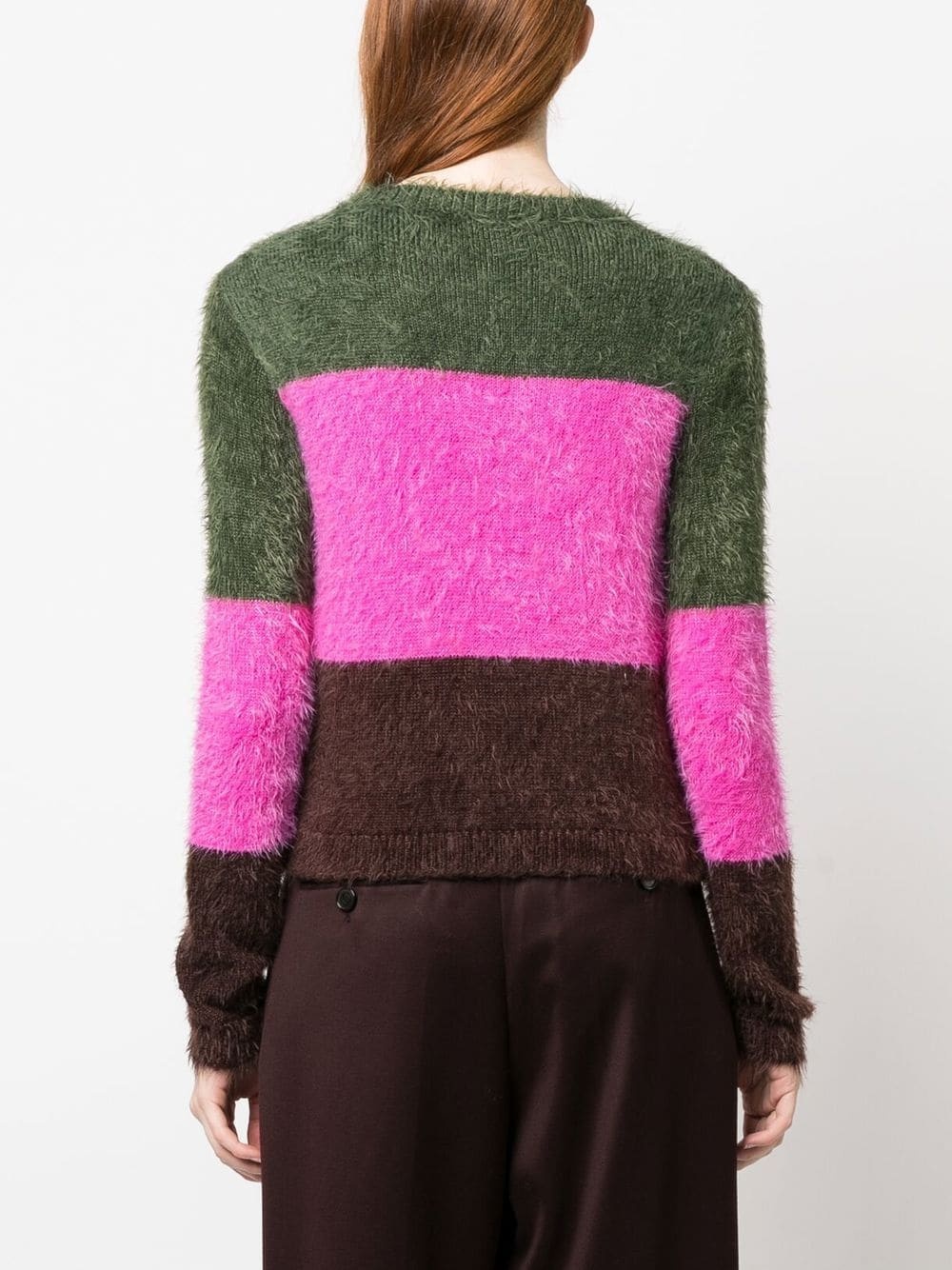 striped brushed-effect jumper - 4