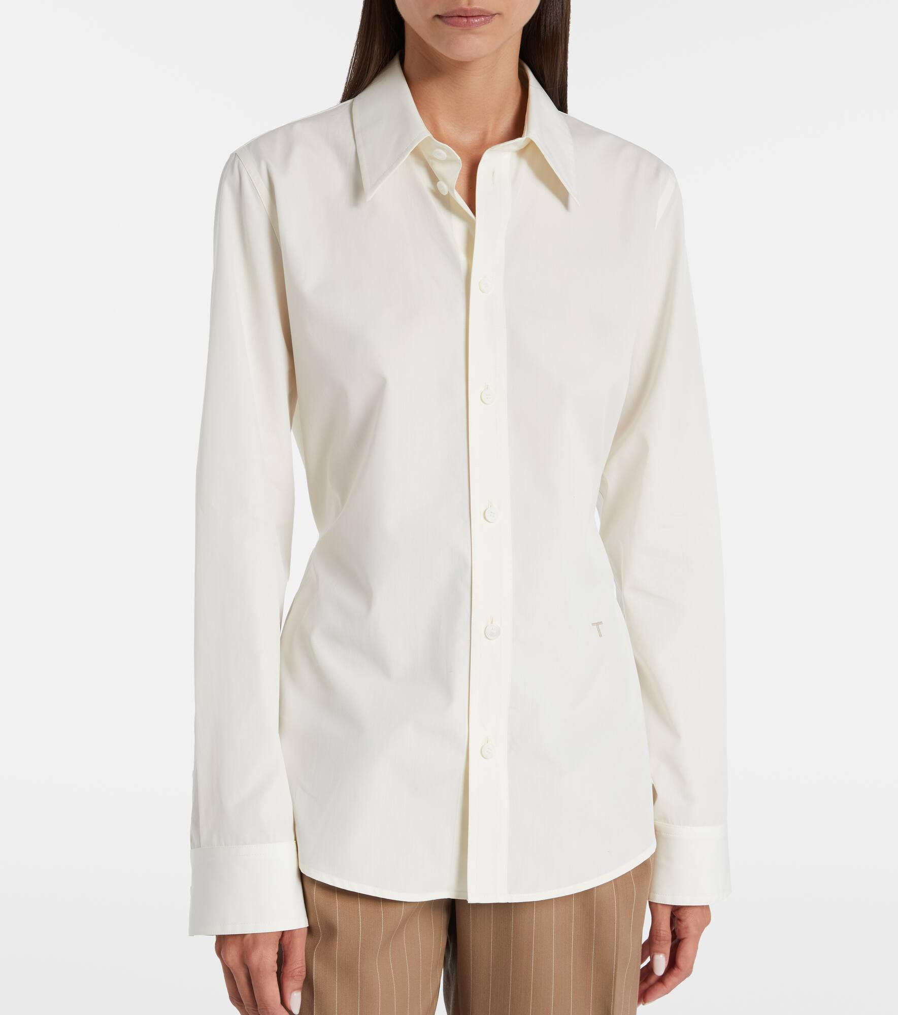 Belted cotton poplin shirt - 7