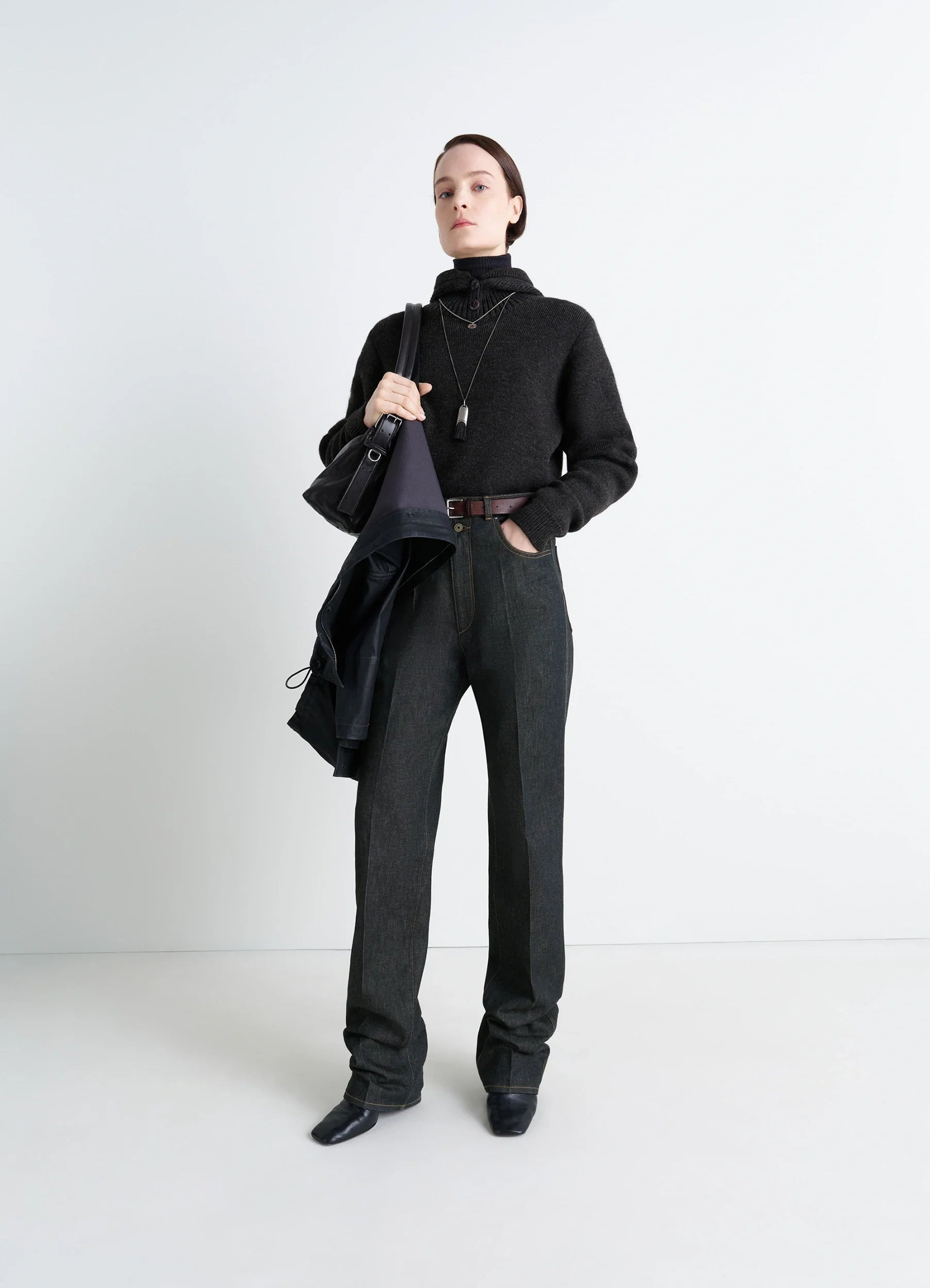 HIGH WAISTED STRAIGHT PANTS - 2