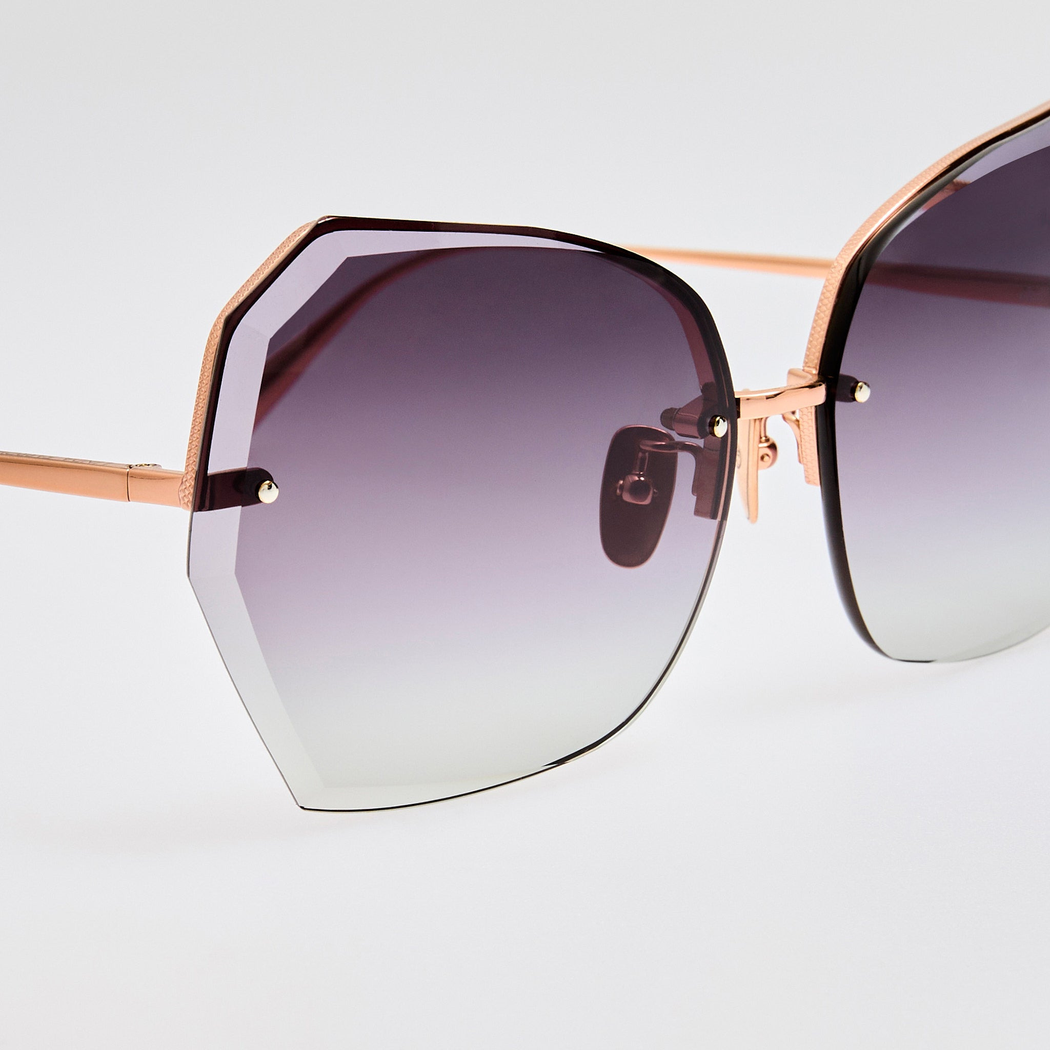 Lila Sunglasses in Grey and 18K Rose Gold - 4