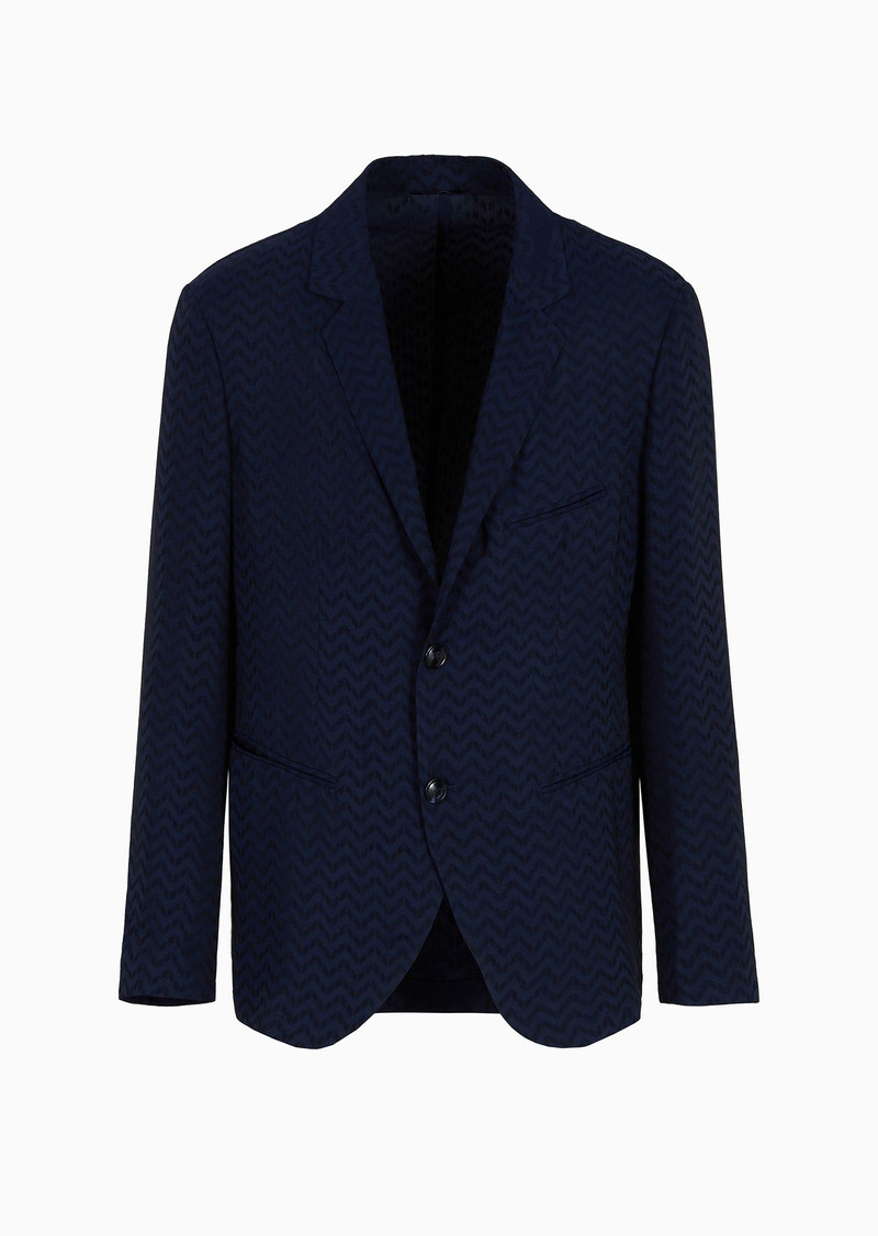 ASV jacquard viscose 및 cupro 싱글 브레이스트 재킷 - 1