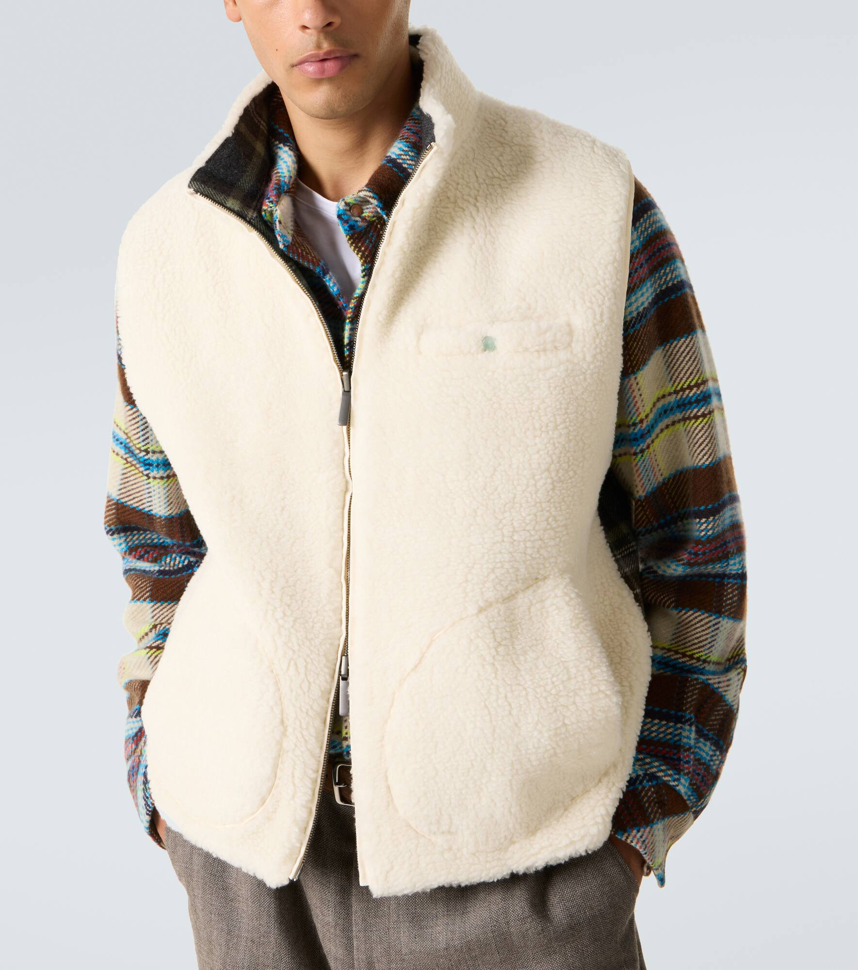 Reversible cashmere and wool vest - 5