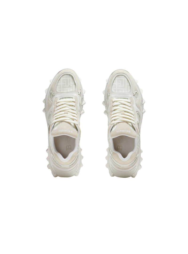 B-East monogrammed nylon and leather trainers 3