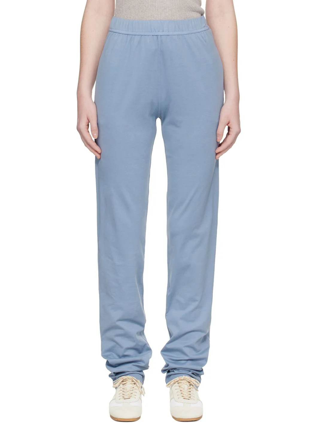 Blue Jersey Cotton Trousers - 1