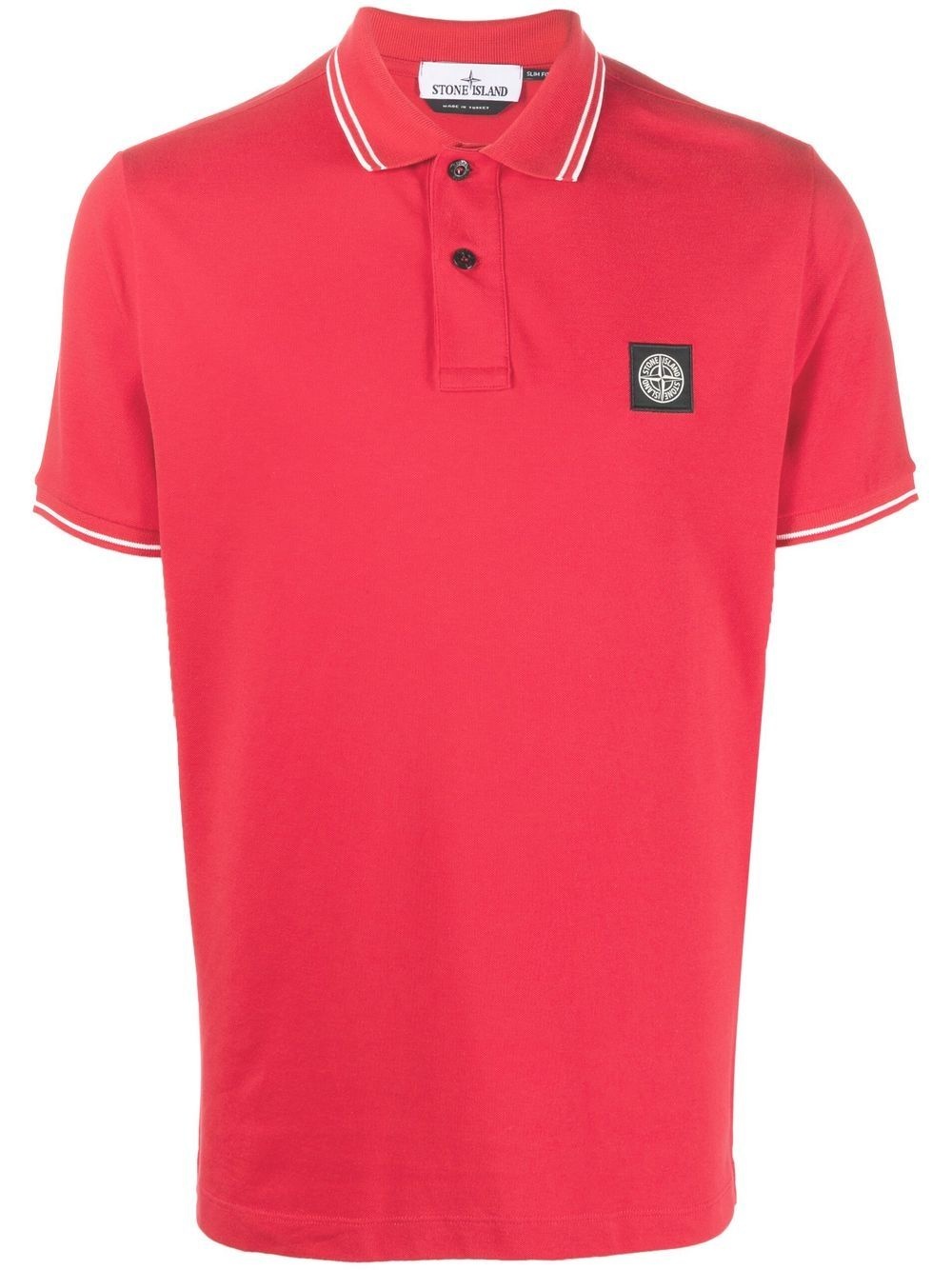 Compass-patch polo shirt - 1