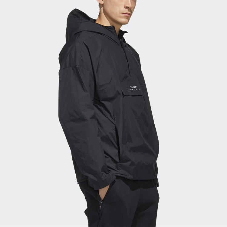 adidas logo Loose Casual Hooded Jacket Black FM5409 - 5