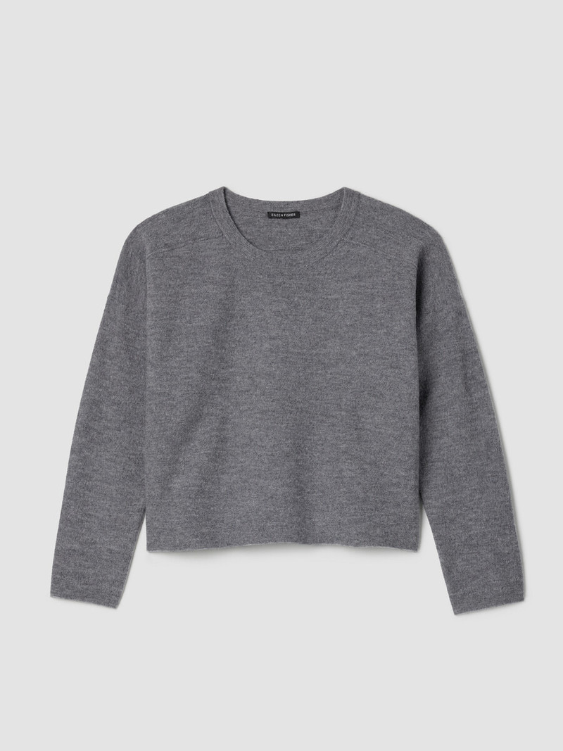 Fine Felted Wool Crew Neck Short Top in Regenerative Wool 1